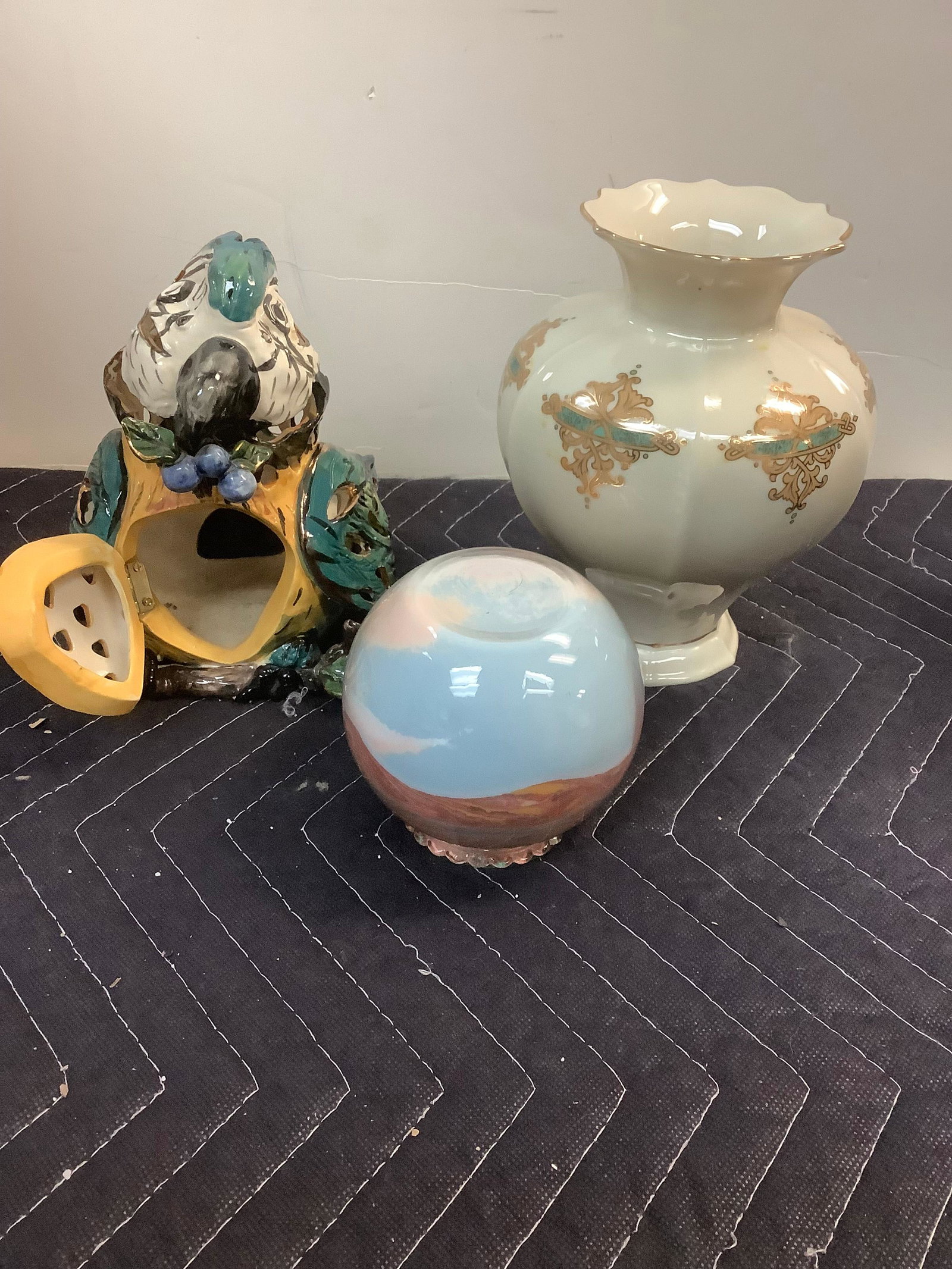 Lot of Lenox Vase, Heather Goldmine Ceramic Bird Candle Holder and More Tallest 8": Lot of Lenox Vase, Heather Goldmine Ceramic Bird Candle Holder and More Tallest 8"