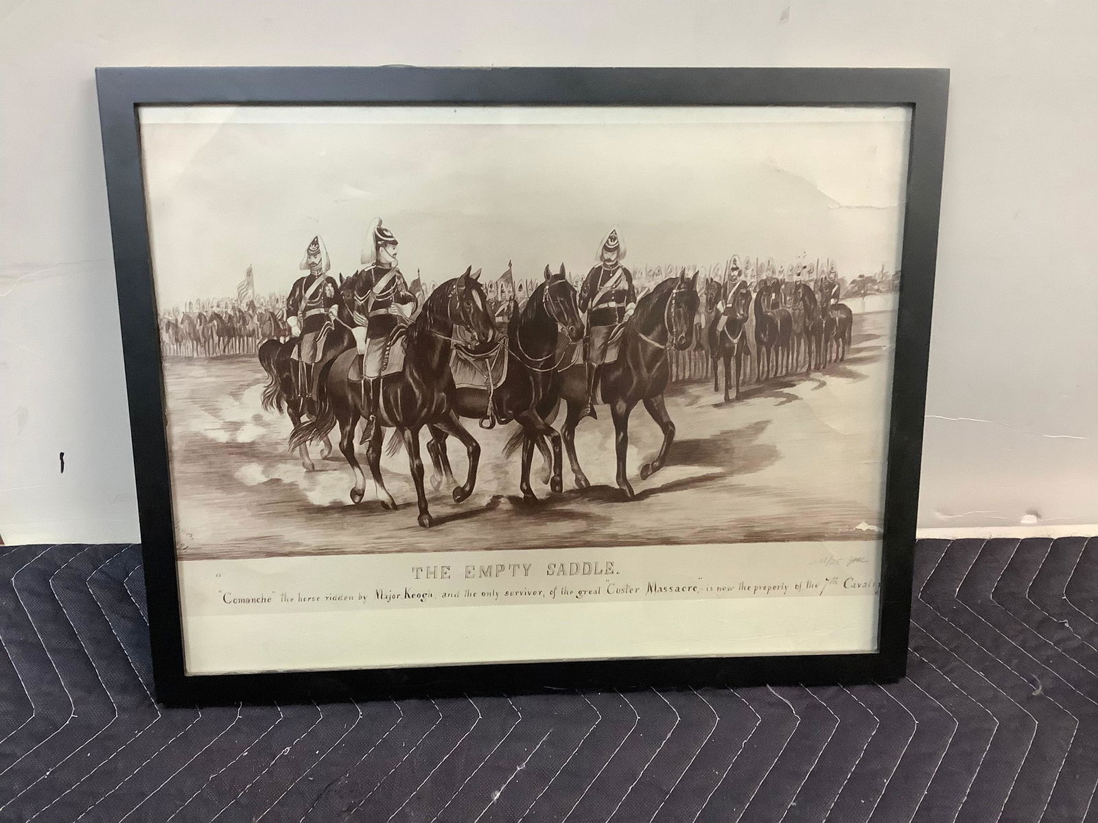 Framed "The Empty Saddle" Picture Numbered and Initialed 15.5x19 (1 of 1)
