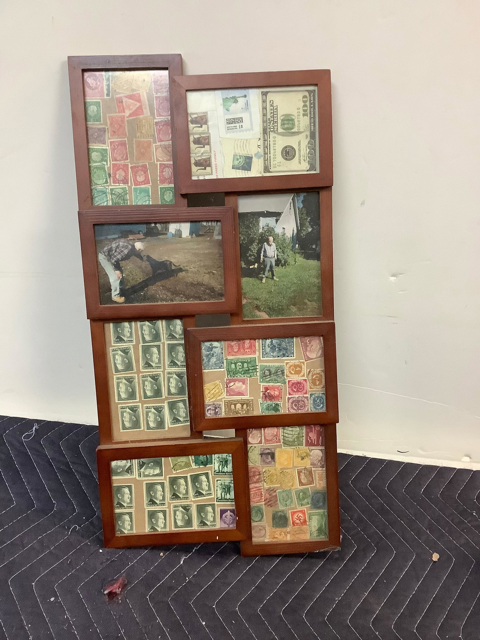 Picture Frame with Vintage Stamps and More: Picture Frame with Vintage Stamps and More