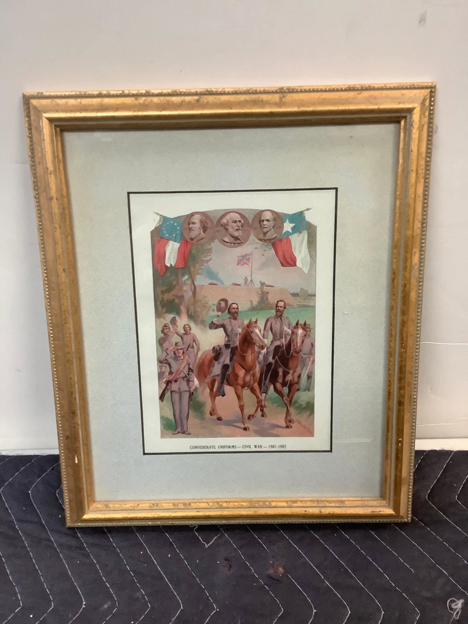 Framed Confederate Uniforms-Civil War 1861-1865 Picture 14.5x12: Framed Confederate Uniforms-Civil War 1861-1865 Picture 14.5x12