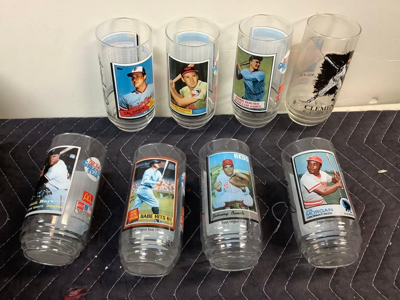 Lot of McDonald's Sport Glasses and Roberto Clemente Glass: Lot of McDonald's Sport Glasses and Roberto Clemente Glass