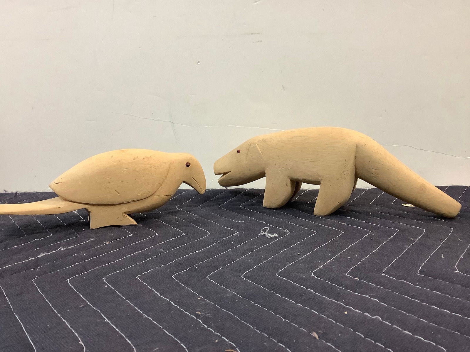 Wood Carved Animal Statues with Glass Eyes (1 of 1)