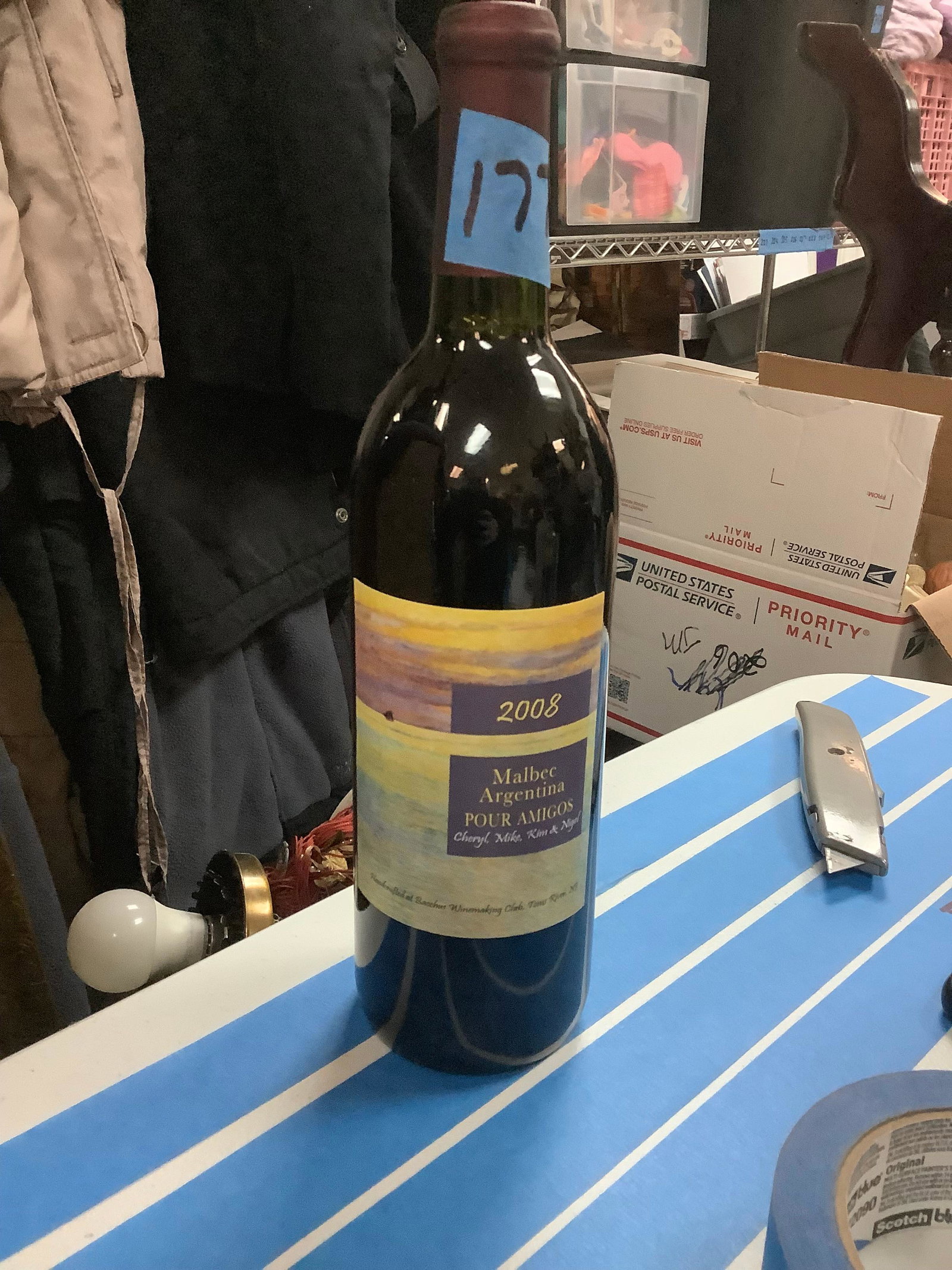 Pour amigos 2008 wine: Any contents in bottle is Free; You are bidding on the bottle & unbroken tax stamp