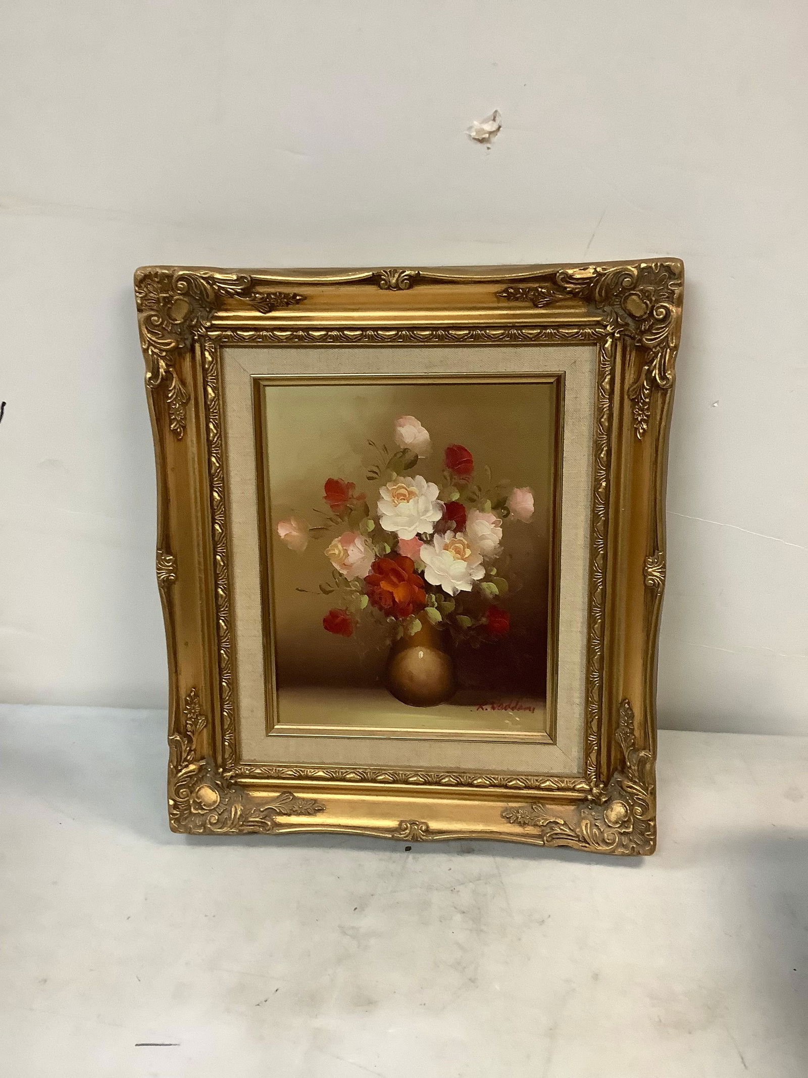Framed floral artwork (1 of 1)