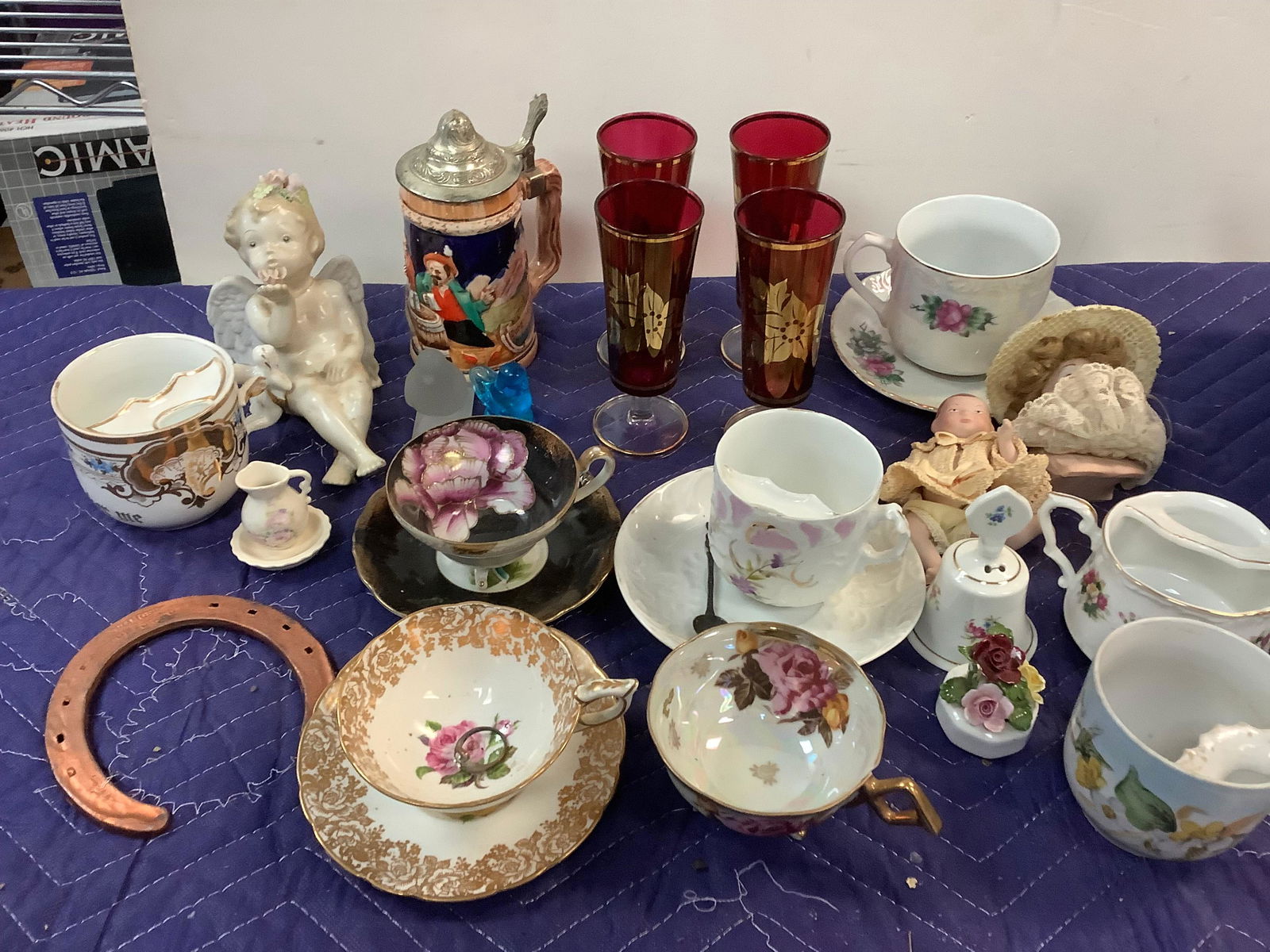 Royal Crown mustache cups, vintage baby doll, sign, and more (1 of 1)