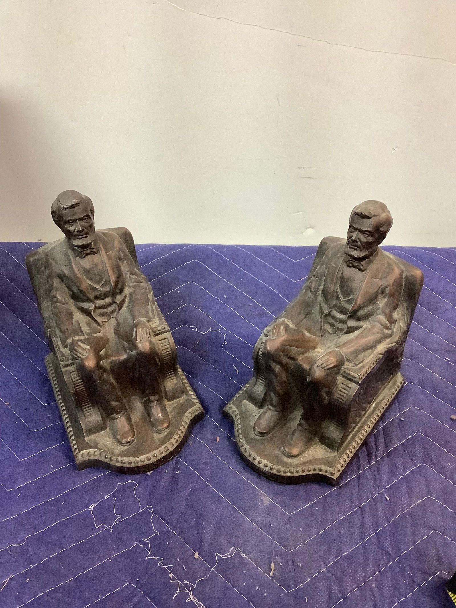 Cast-iron Abraham Lincoln bookends 7 inch (1 of 1)