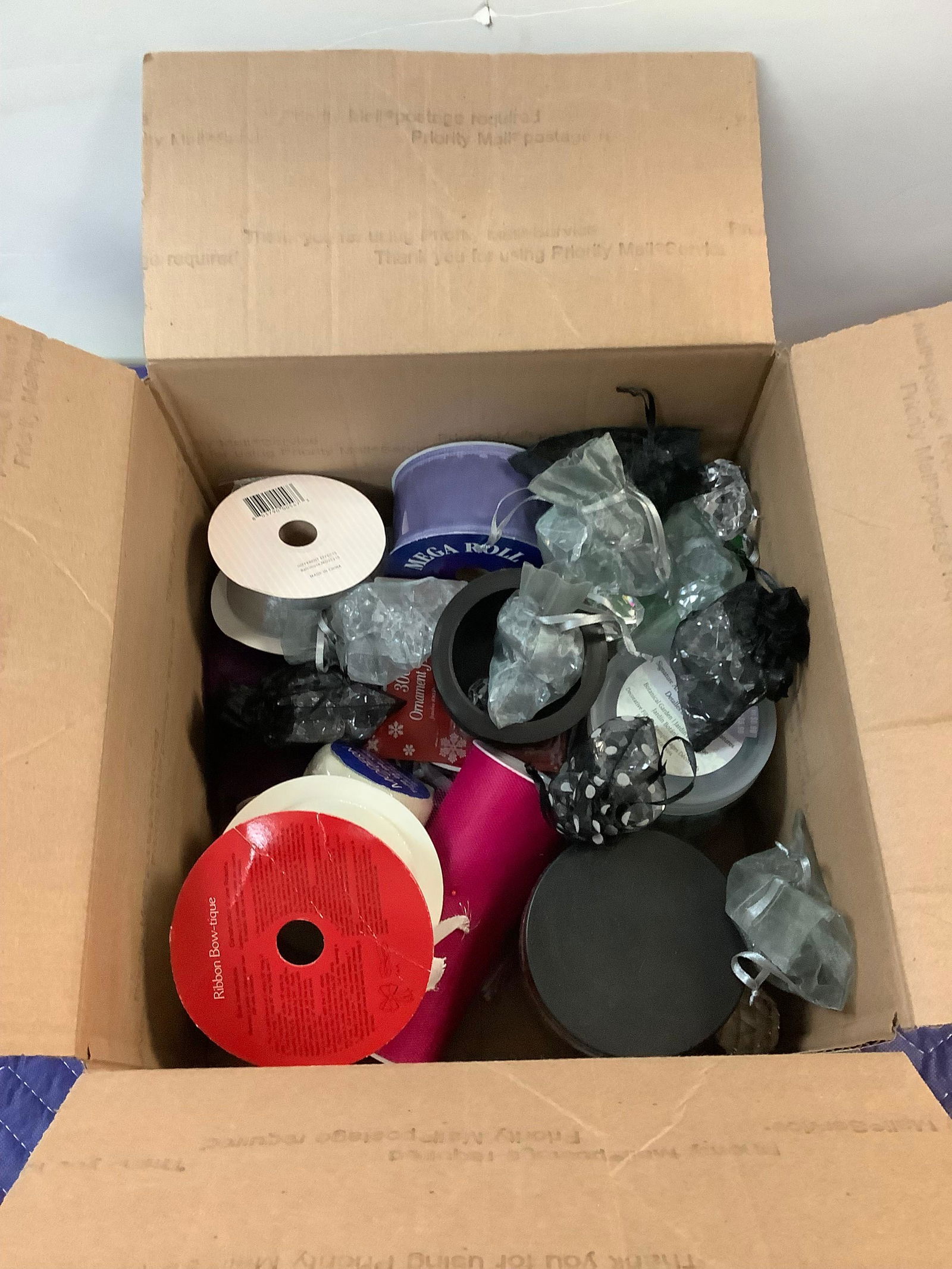 Lot of Crafting Ribbons, Glass Rocks and More: Lot of Crafting Ribbons, Glass Rocks and More