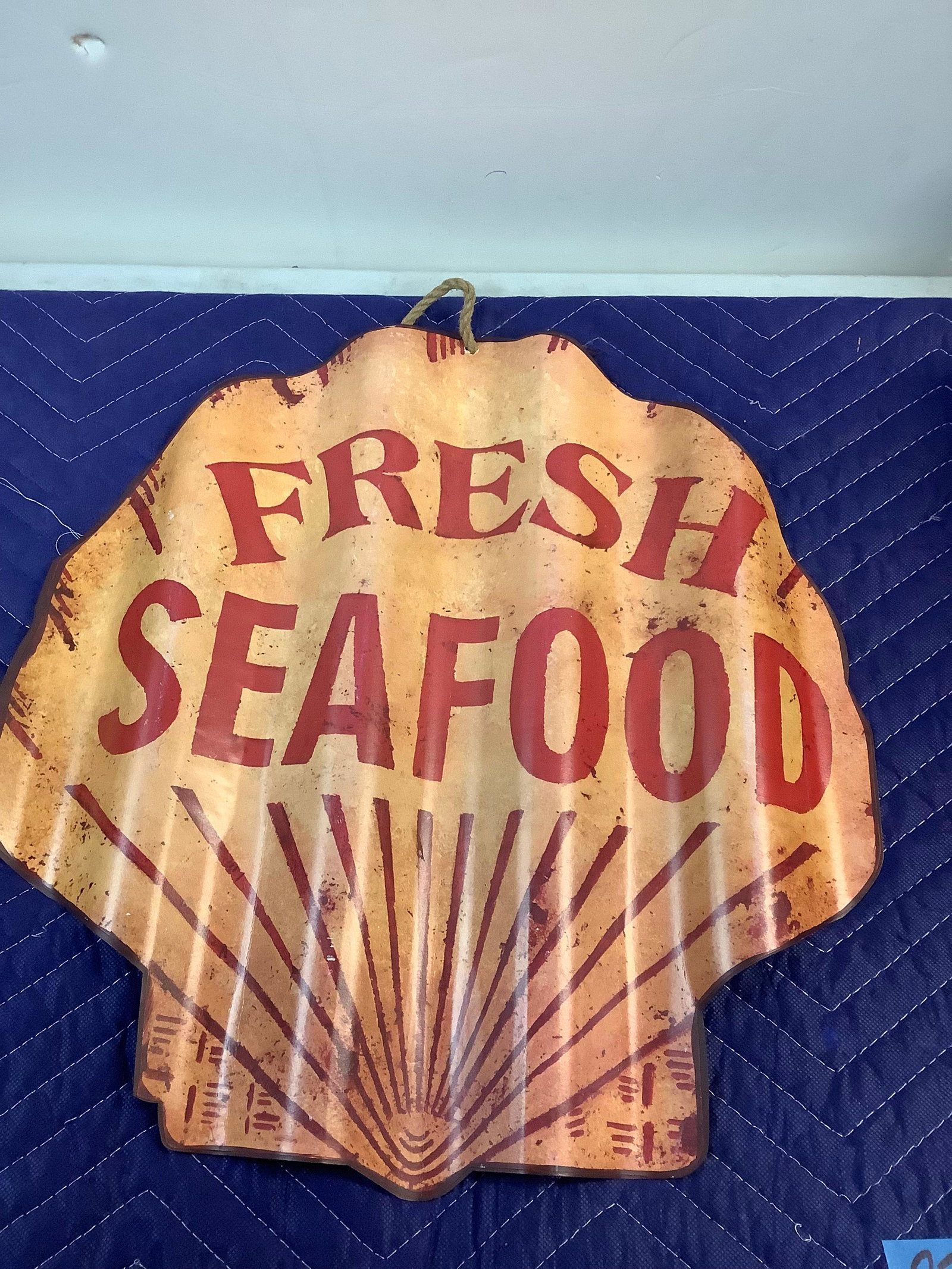 Fresh Seafood Tin Hanging Sign 18" (1 of 1)