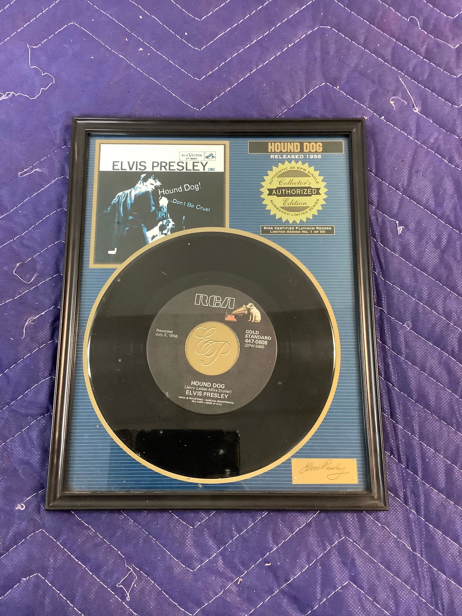 Framed Elvis Presley Collector's Authorized Edition Numbered Limited Series No. 1 of 90 "Hound Dog" (1 of 1)