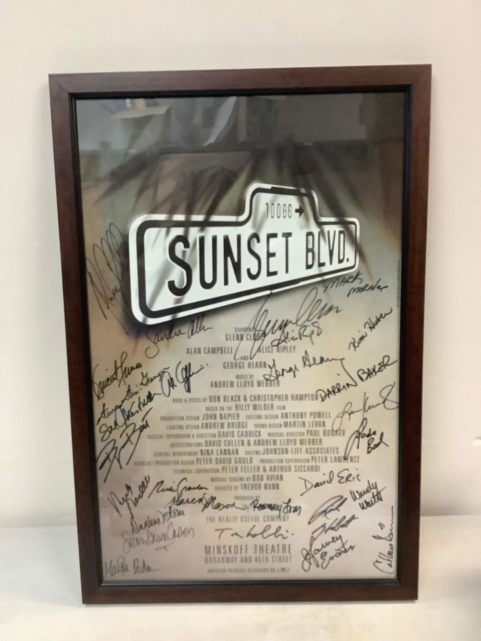 Framed Sunset Boulevard and autographed by the cast 1992 Picture 23.5x15.5in. (1 of 1)