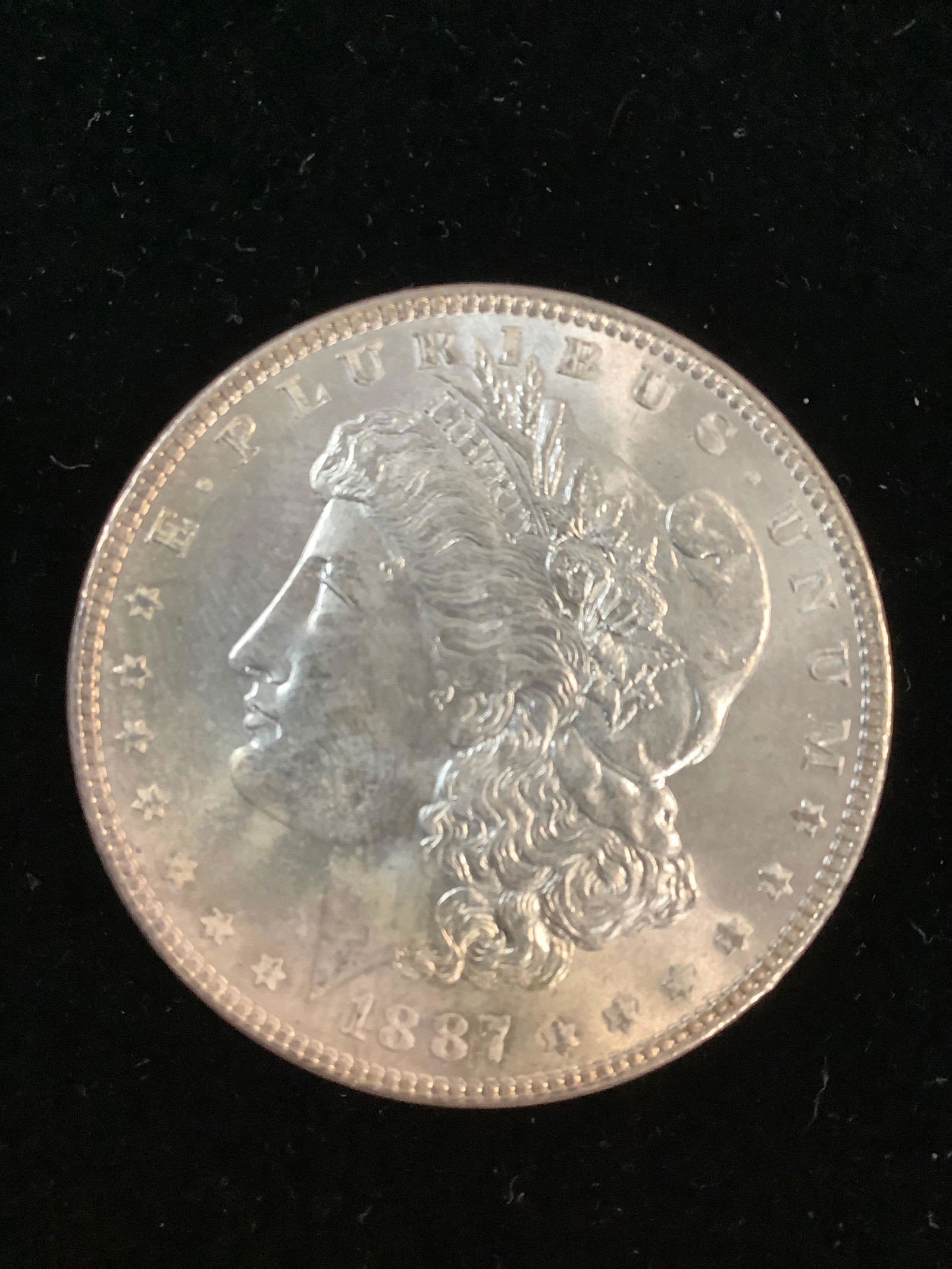 1887 uncirculated silver morgan dollar coin (1 of 1)