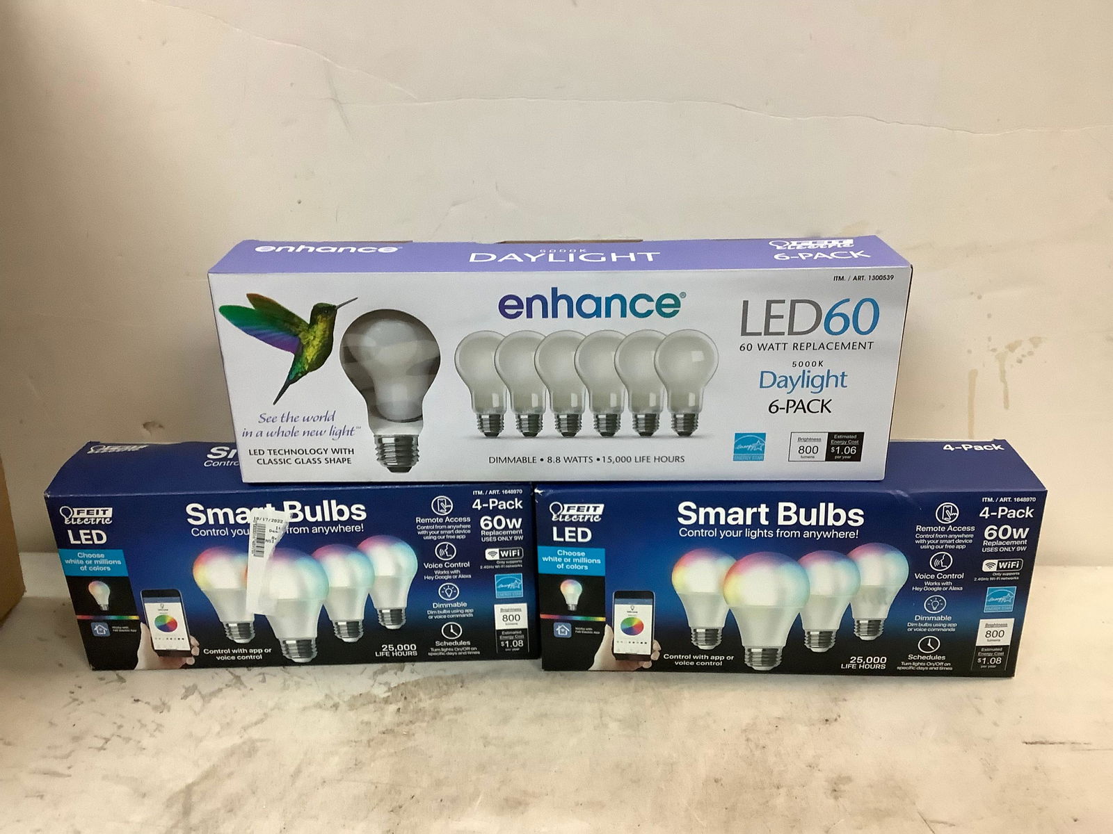 Lot of Feit Smart Bulbs 60W 4pk and 6 Pk Daylight Bulbs (1 of 1)