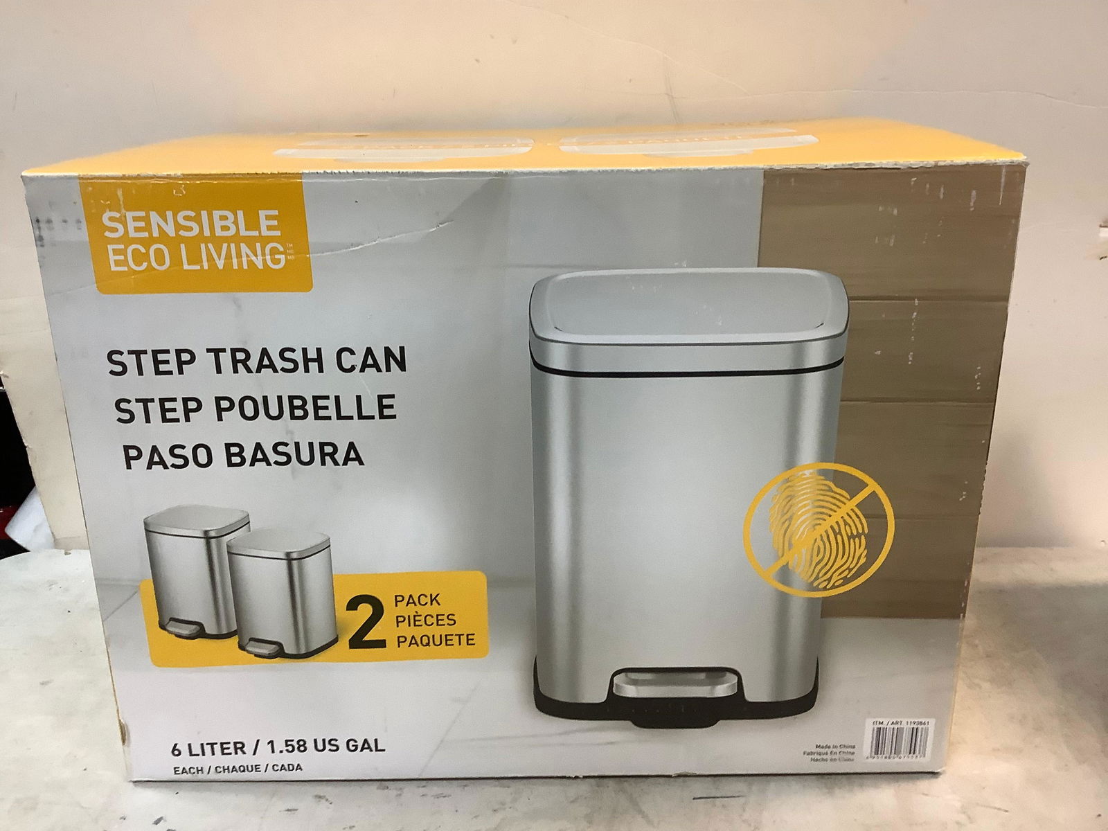 New 2 Pack Step Trash Cans 6 Liters (1 of 1)
