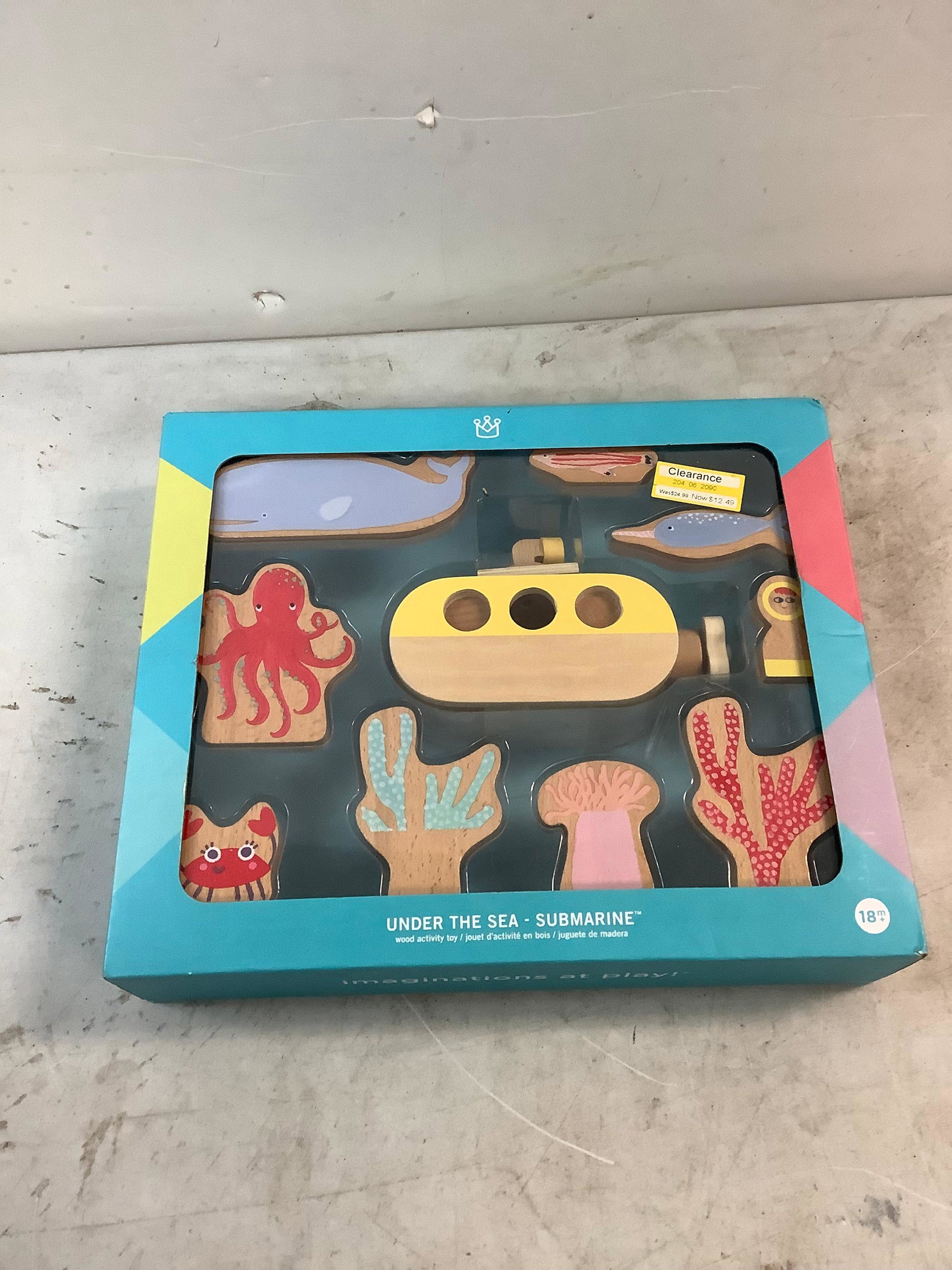 New Under The Sea Submarine Wooden Activity Toy: New Under The Sea Submarine Wooden Activity Toy