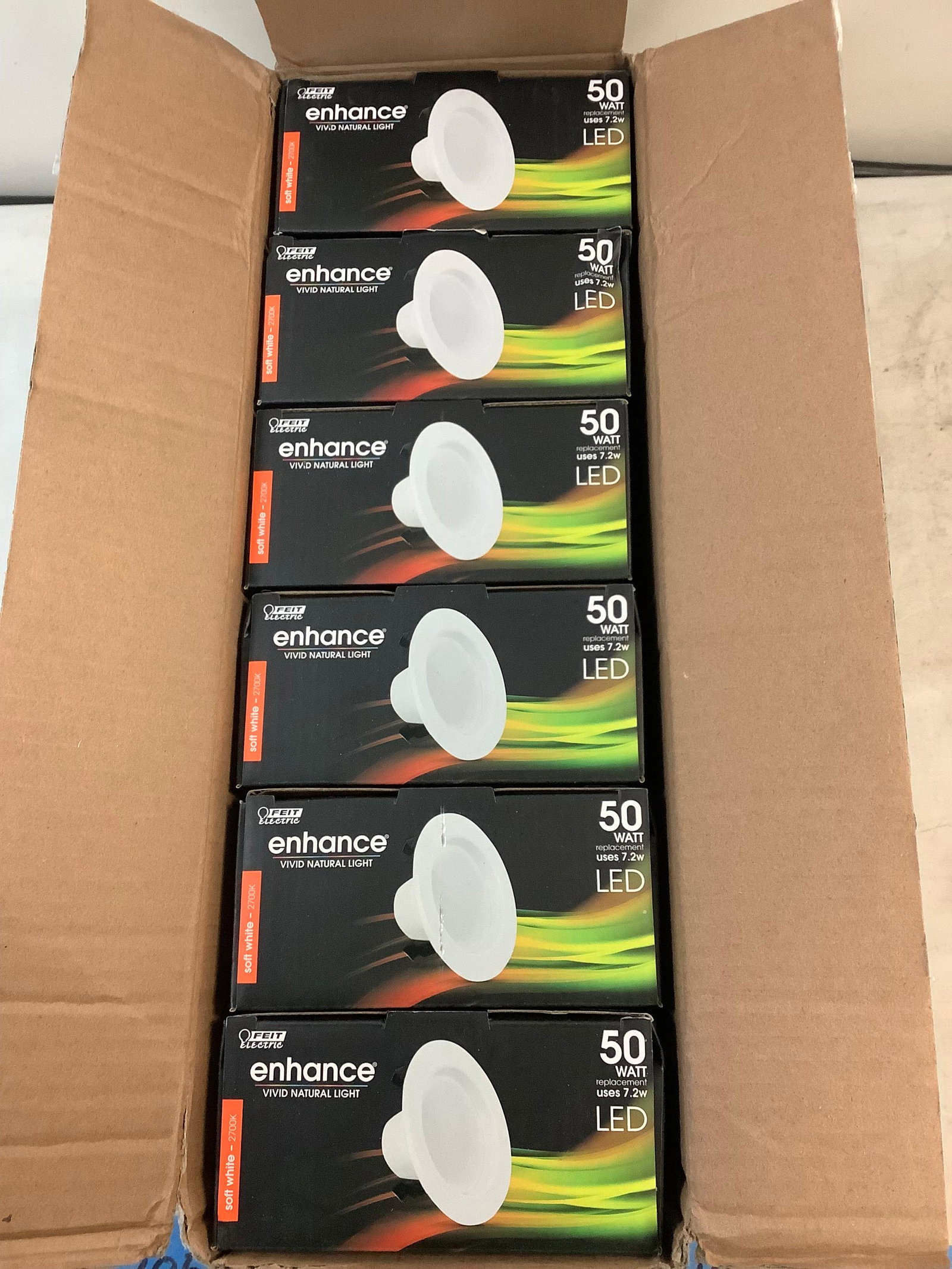 Lot of 6 New 6Feit 50w LED Soft White Bulbs: Lot of 6 New 6Feit 50w LED Soft White Bulbs