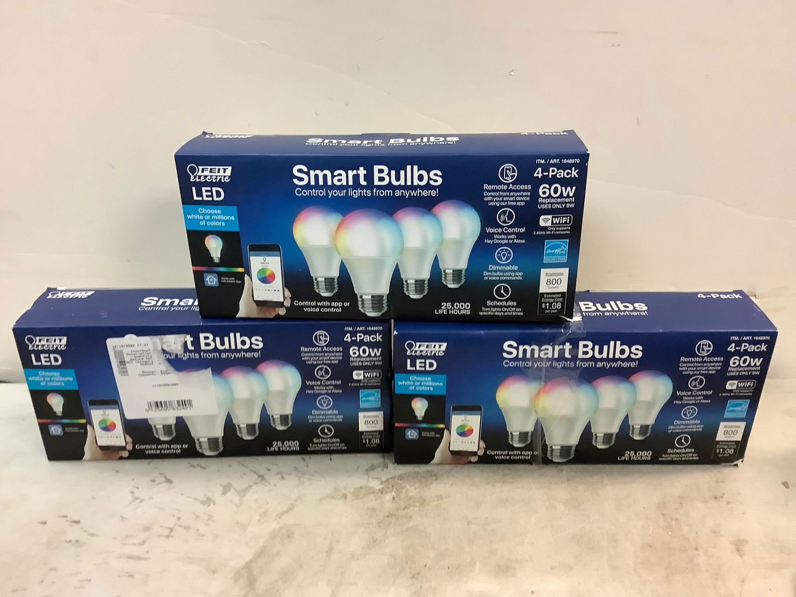Lot of 3 Feit 4 pk Smart Bulbs 60w LED Bulbs (1 of 1)
