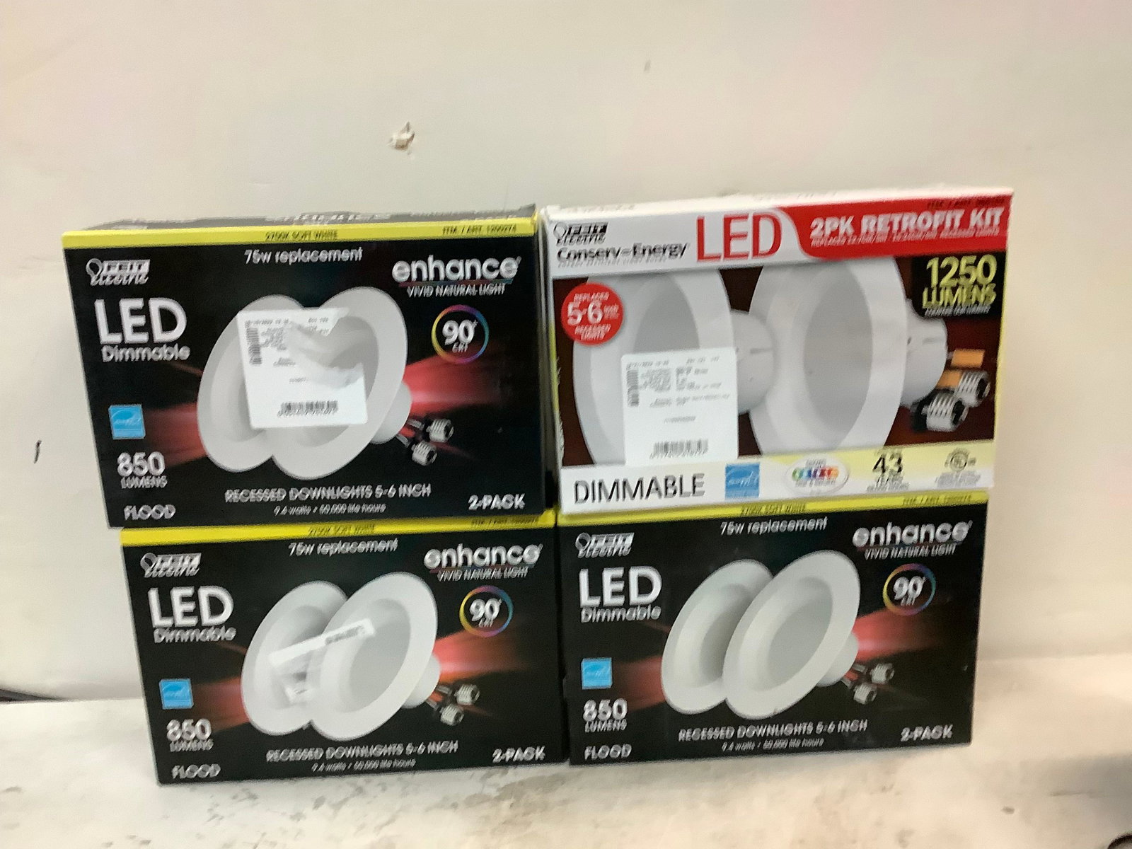Lot of New 4 Boxes of Feit LED Dimmable Bulbs: Lot of New 4 Boxes of Feit LED Dimmable Bulbs