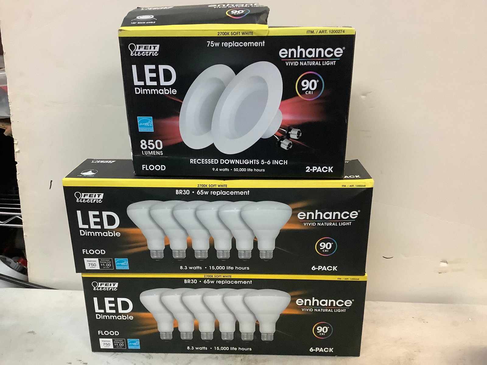 Lot of New Feit Soft White Bulbs 65-75w: Lot of New Feit Soft White Bulbs 65-75w