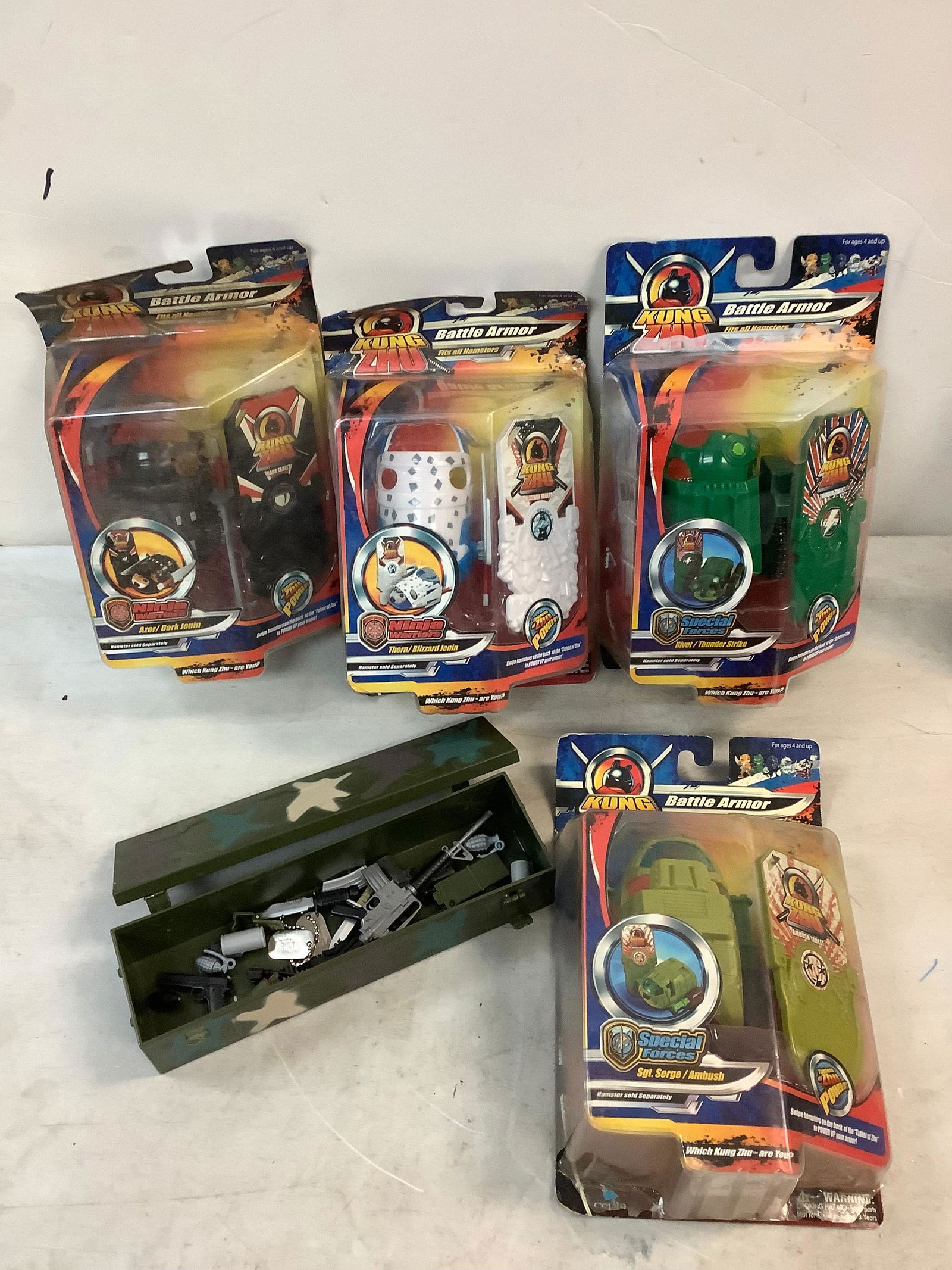 Lot of Sealed Kung ZHU Battle Armors and GI JOE Case with Accessories (1 of 1)