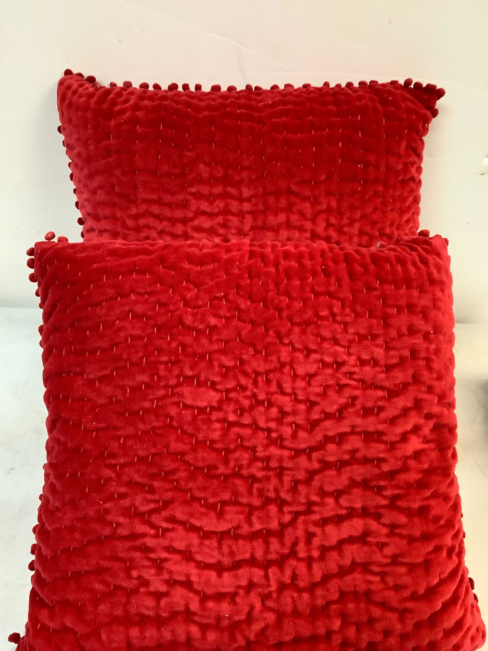 lot of two 100% polyester red pillows (1 of 1)