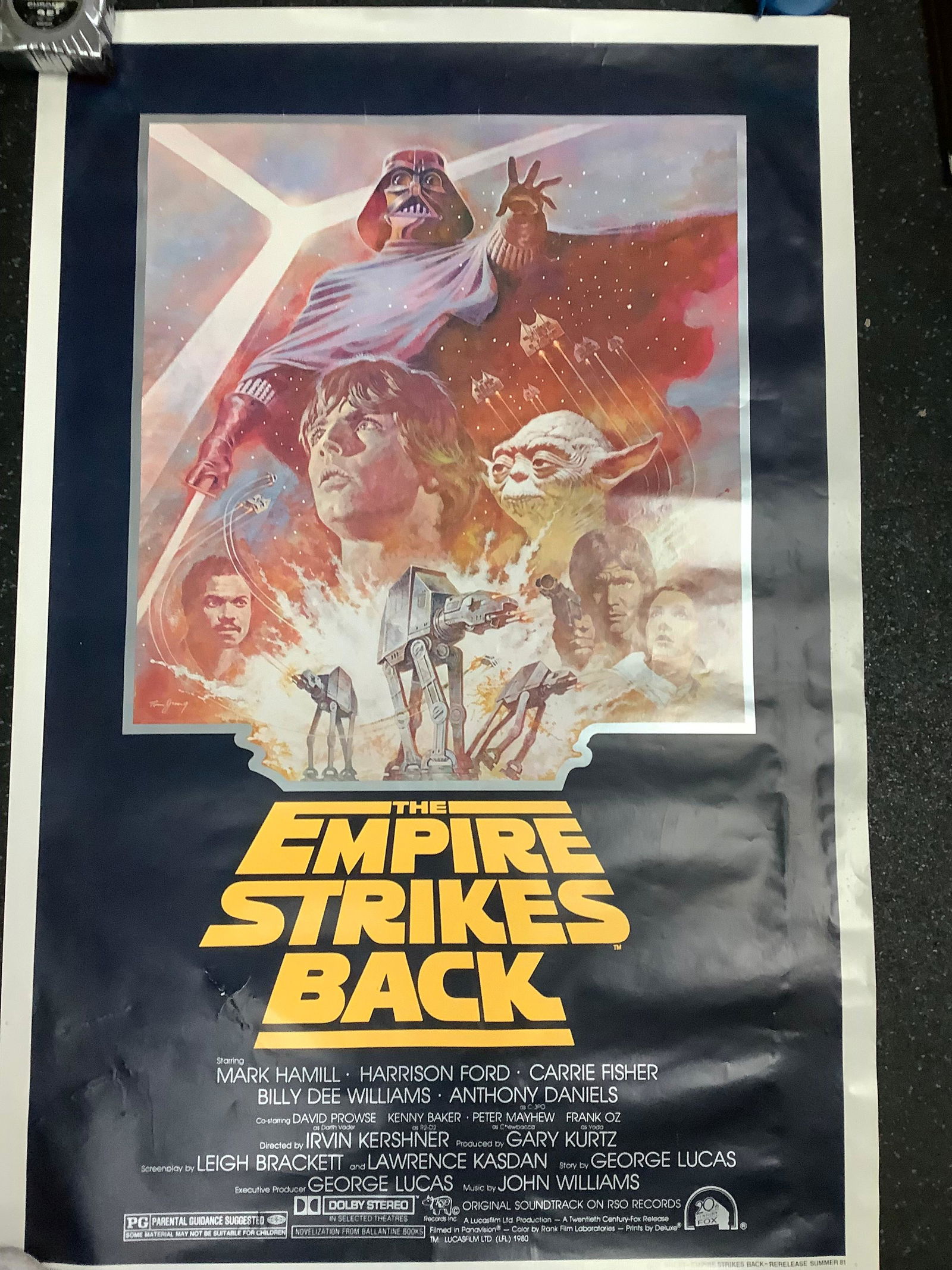 1981 vintage Star wars the empire strikes back movie poster 40.5inx27in (small tear) (1 of 1)