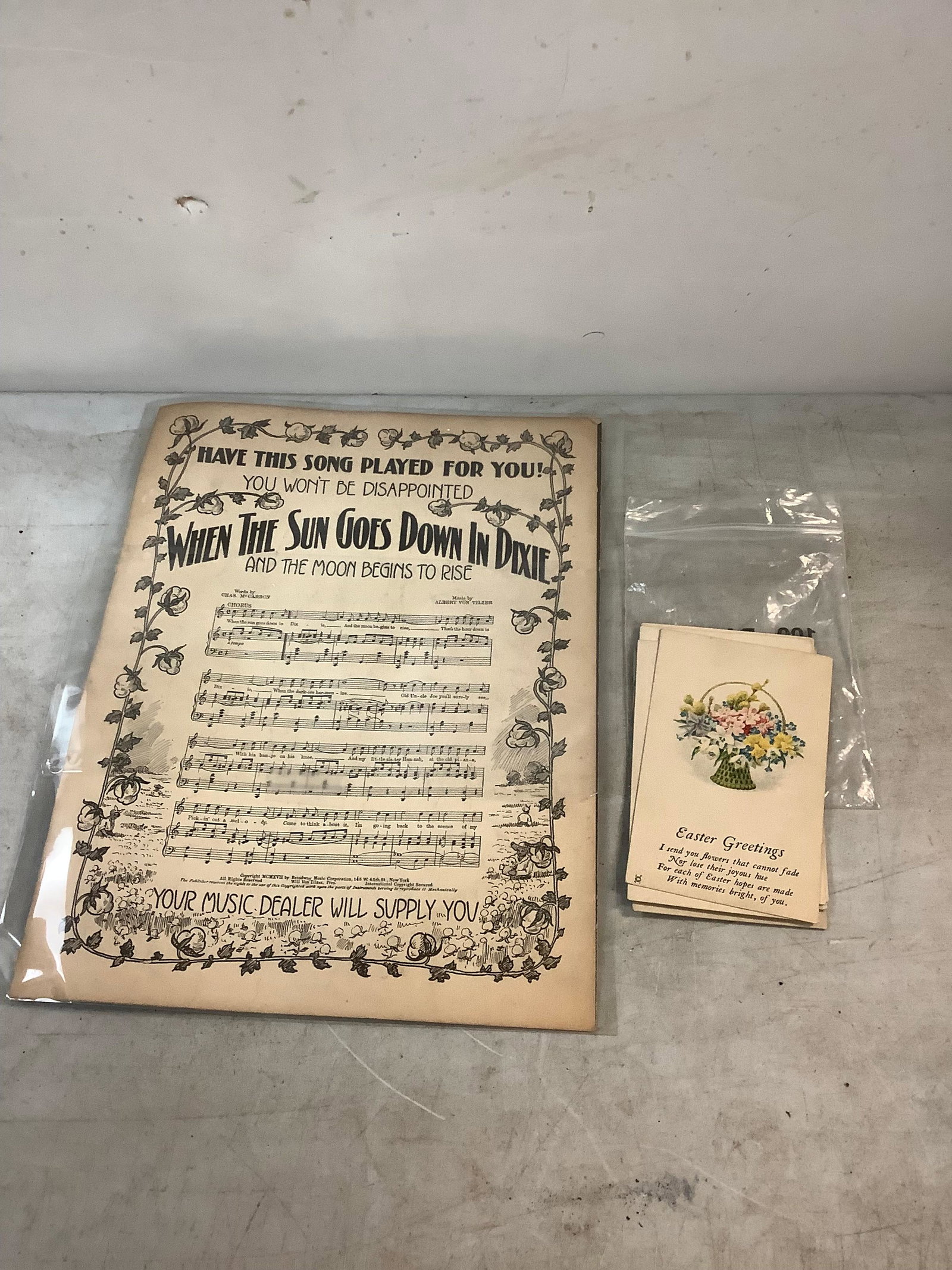 Lot of Vintage Postcards and Sheet Music: Lot of Vintage Postcards and Sheet Music