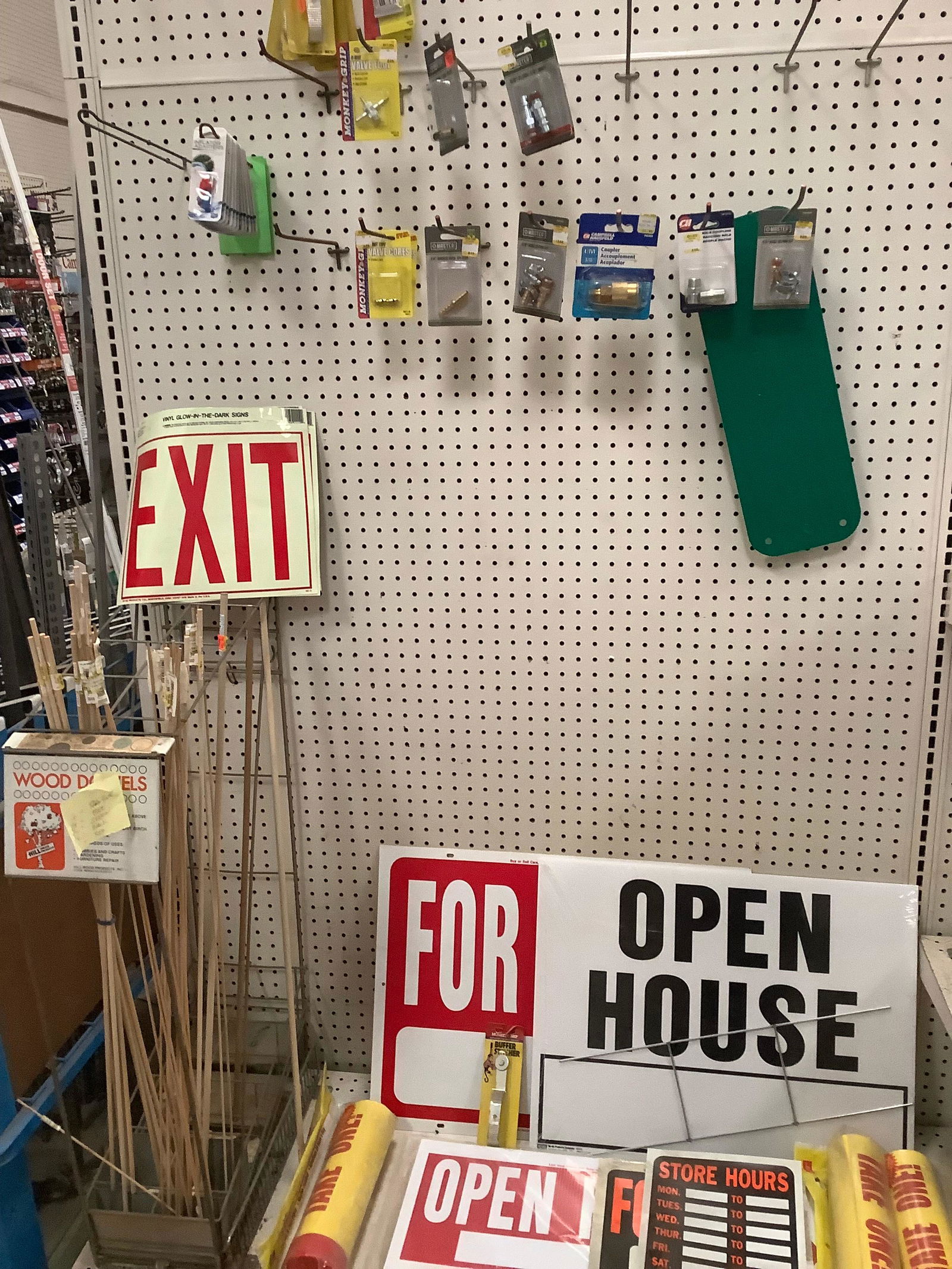 Lot of New Signs, Hose Repair Kits, Wood Dowels and Air Fittings (1 of 1)