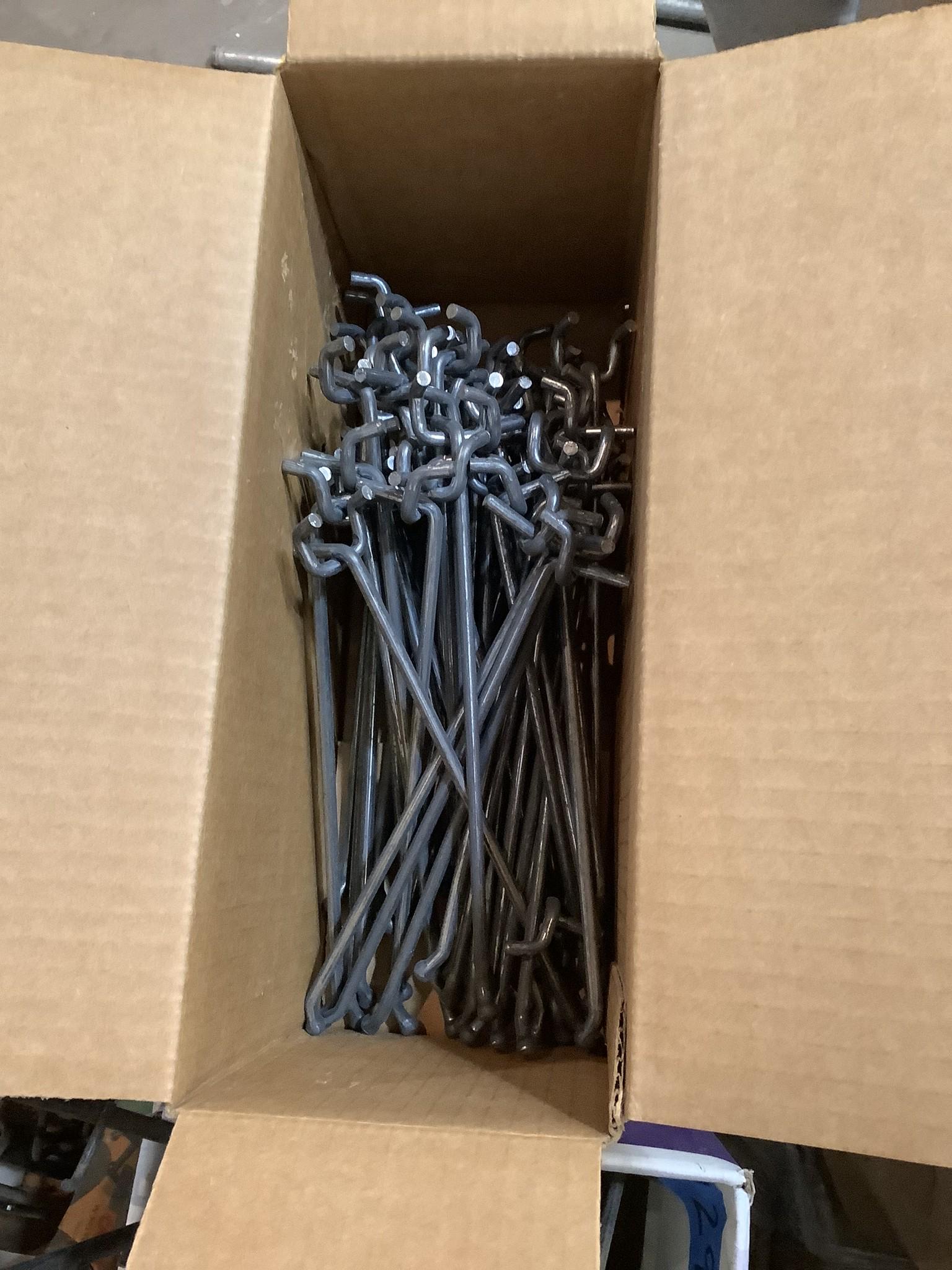 Box of 8'' single  hooks galvanized finish (1 of 1)