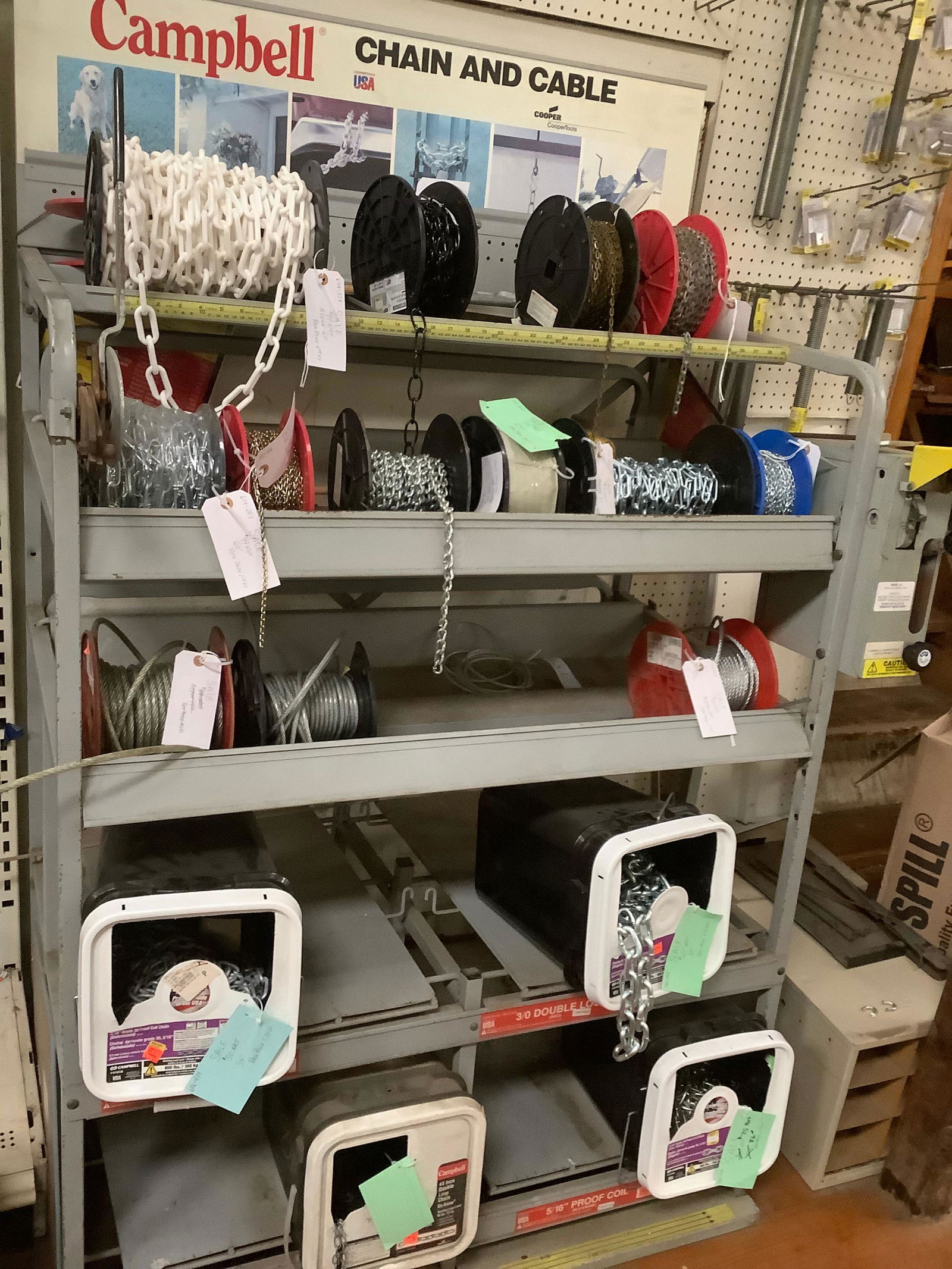 Campbell chain and table with rack: Campbell chain and table with rack