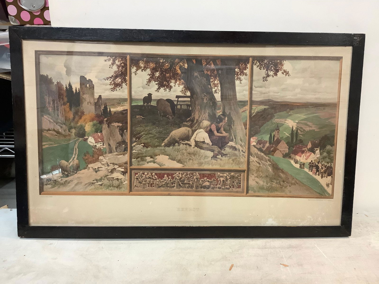 Herbst print signed by paul hey pinx printed in munich 17''x28'': Herbst print signed by paul hey pinx printed in munich 17''x28''