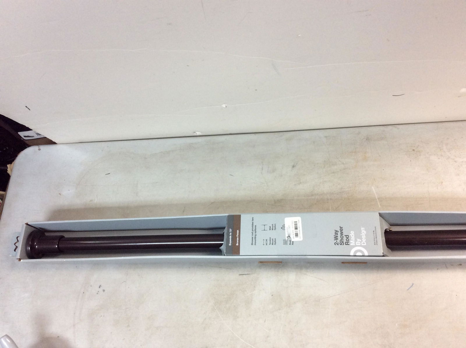 New 2 way shower rod msde by design 46 to72in. Long: New 2 way shower rod msde by design 46 to72in. Long
