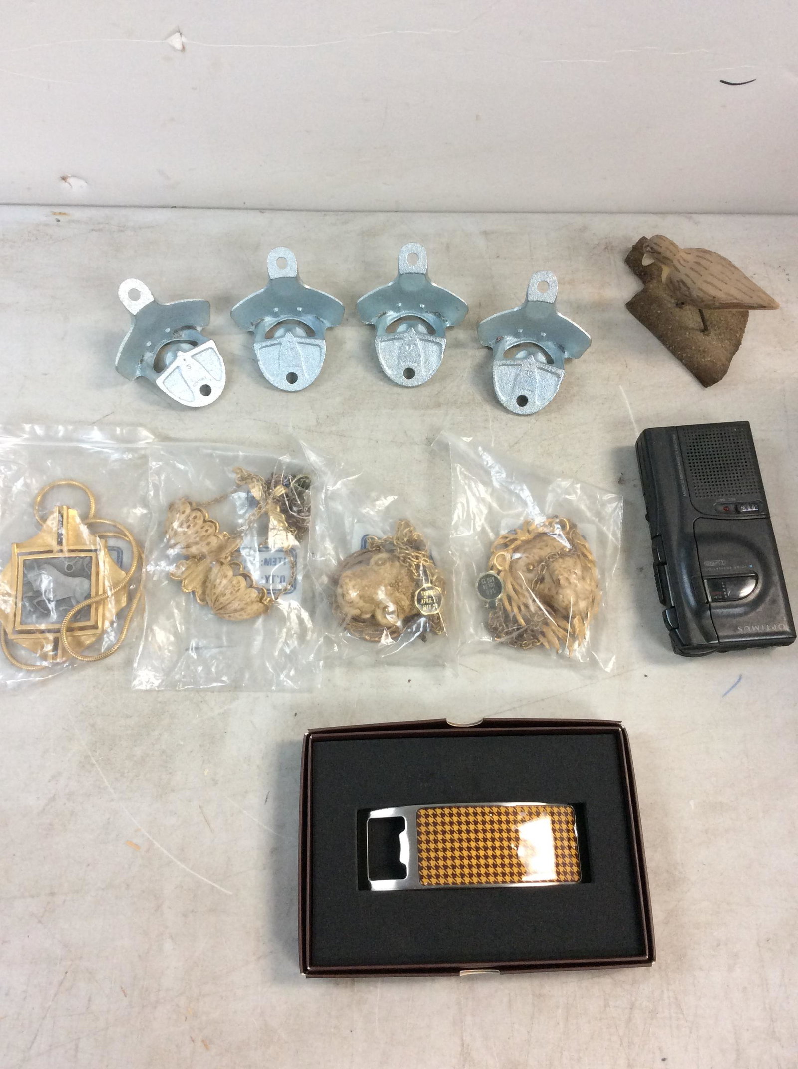 Micro casette recorder, bottle opener, antique jewelry , and more (1 of 1)