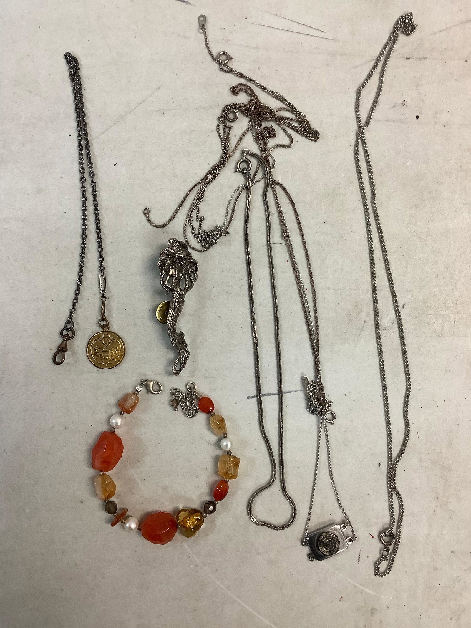 Lot of Vintage sterling pins, bracelets, and necklaces: Lot of Vintage sterling pins, bracelets, and necklaces
