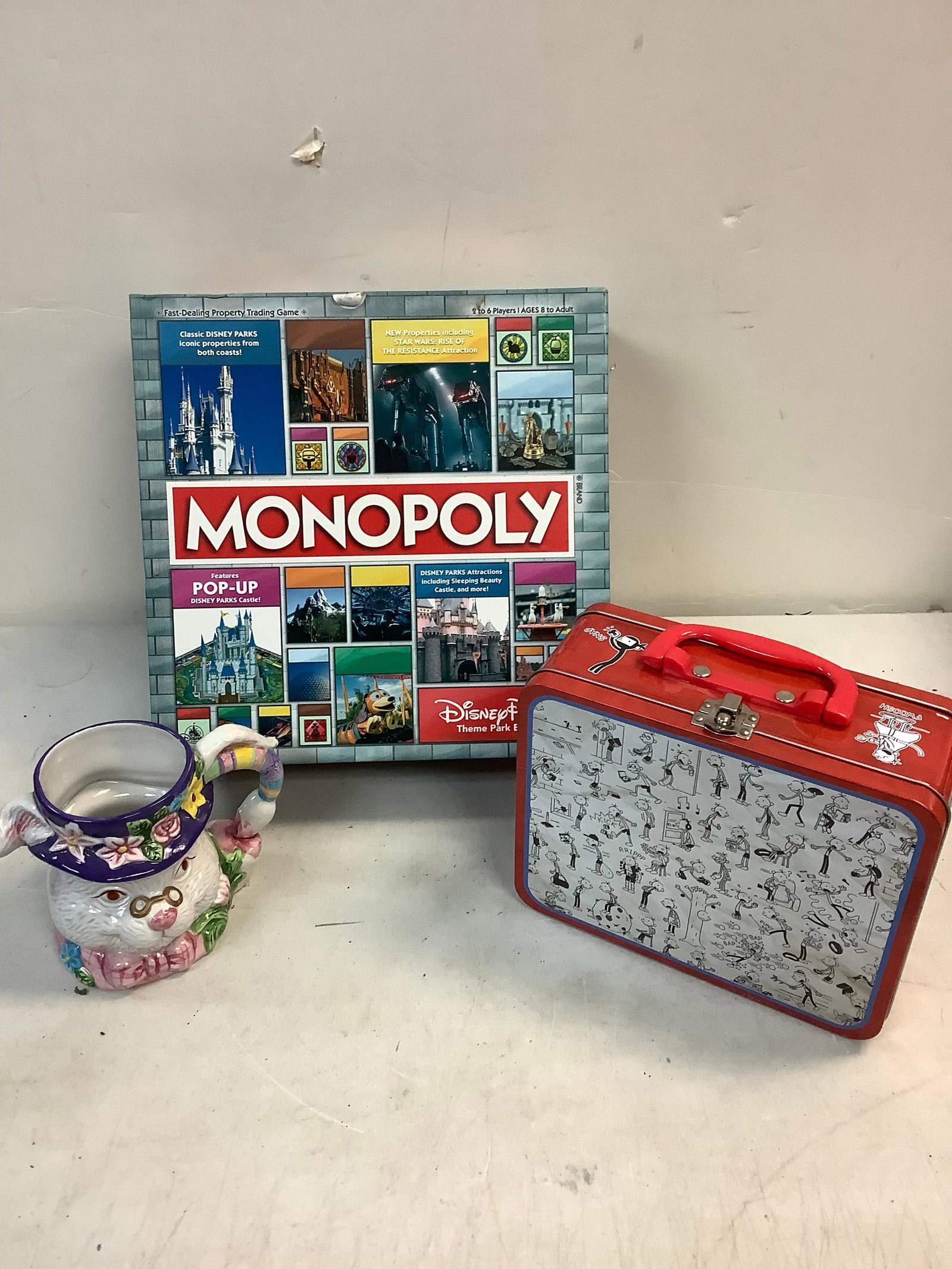 Diary of a Wimpy Kid Puzzle, Alice in Wonderland mug, Monopoly (Disneypark Edition): Diary of a Wimpy Kid Puzzle, Alice in Wonderland mug, Monopoly (Disneypark Edition)