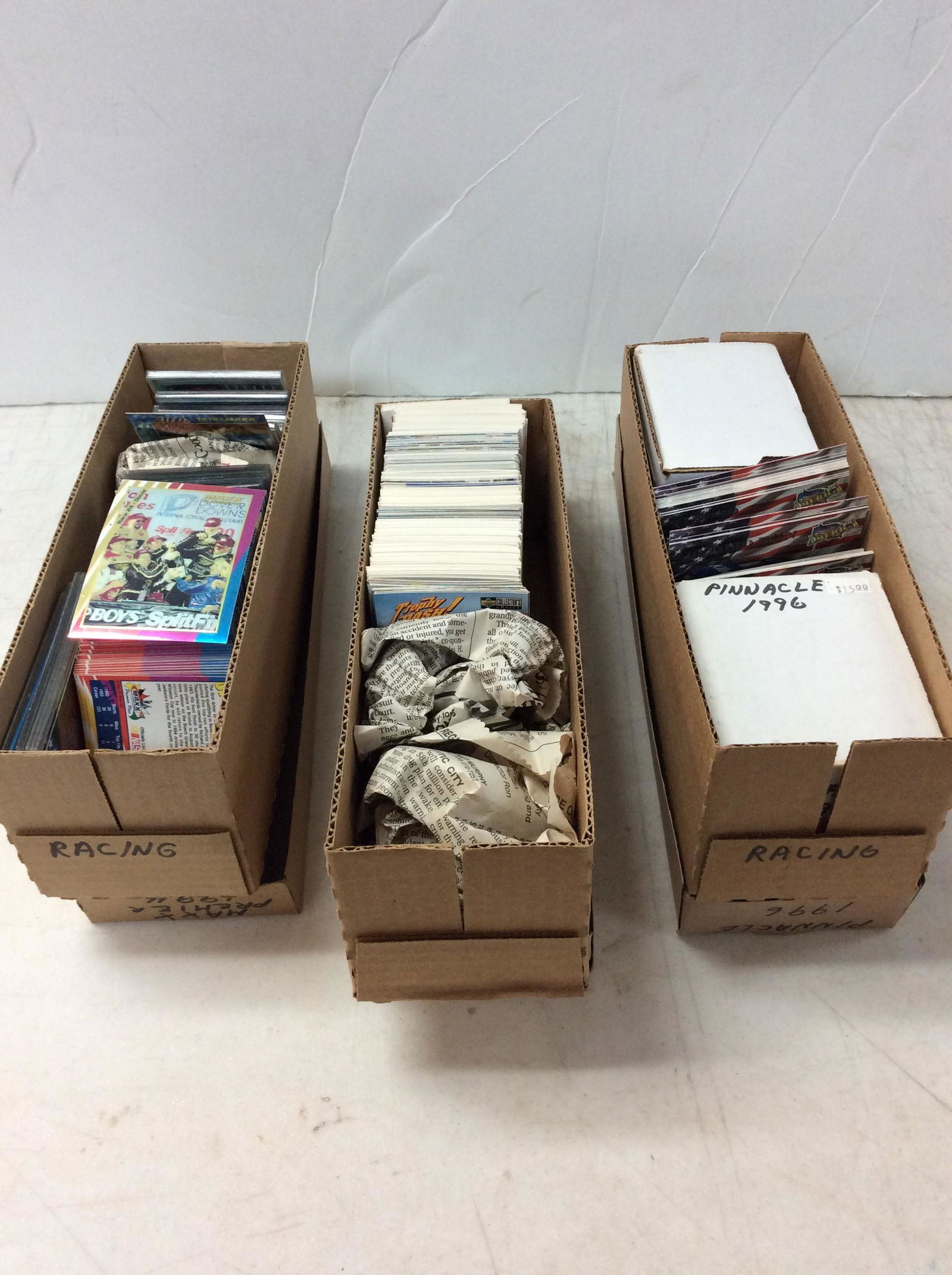 Max premier 1994 racing cards, collectors choice upper deck 1998, and pinnacle 1996 cards (1 of 1)