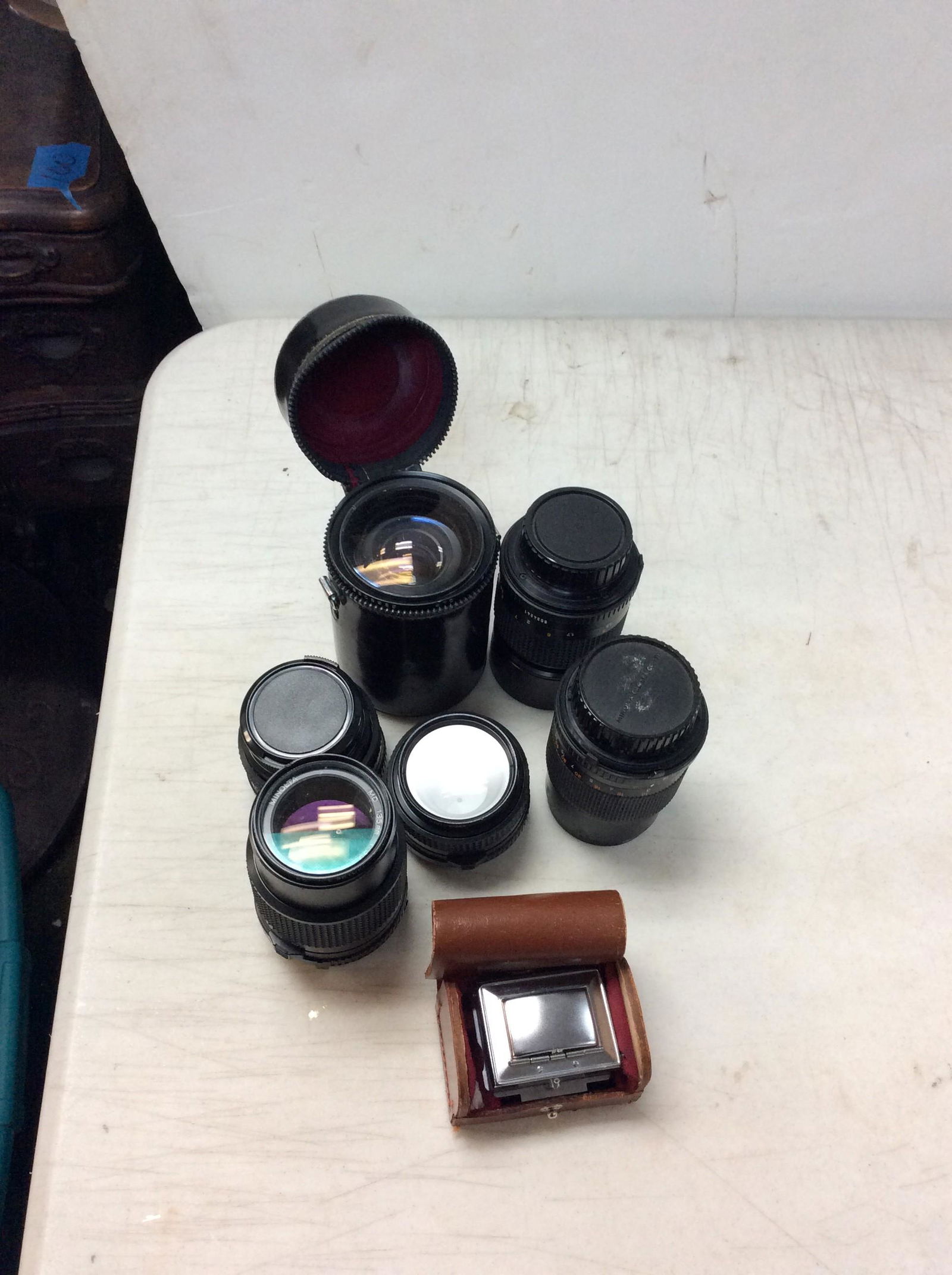 Lot of camera lenses(minolta, tiffen, samigon), jhagee camera attachment with case (1 of 1)