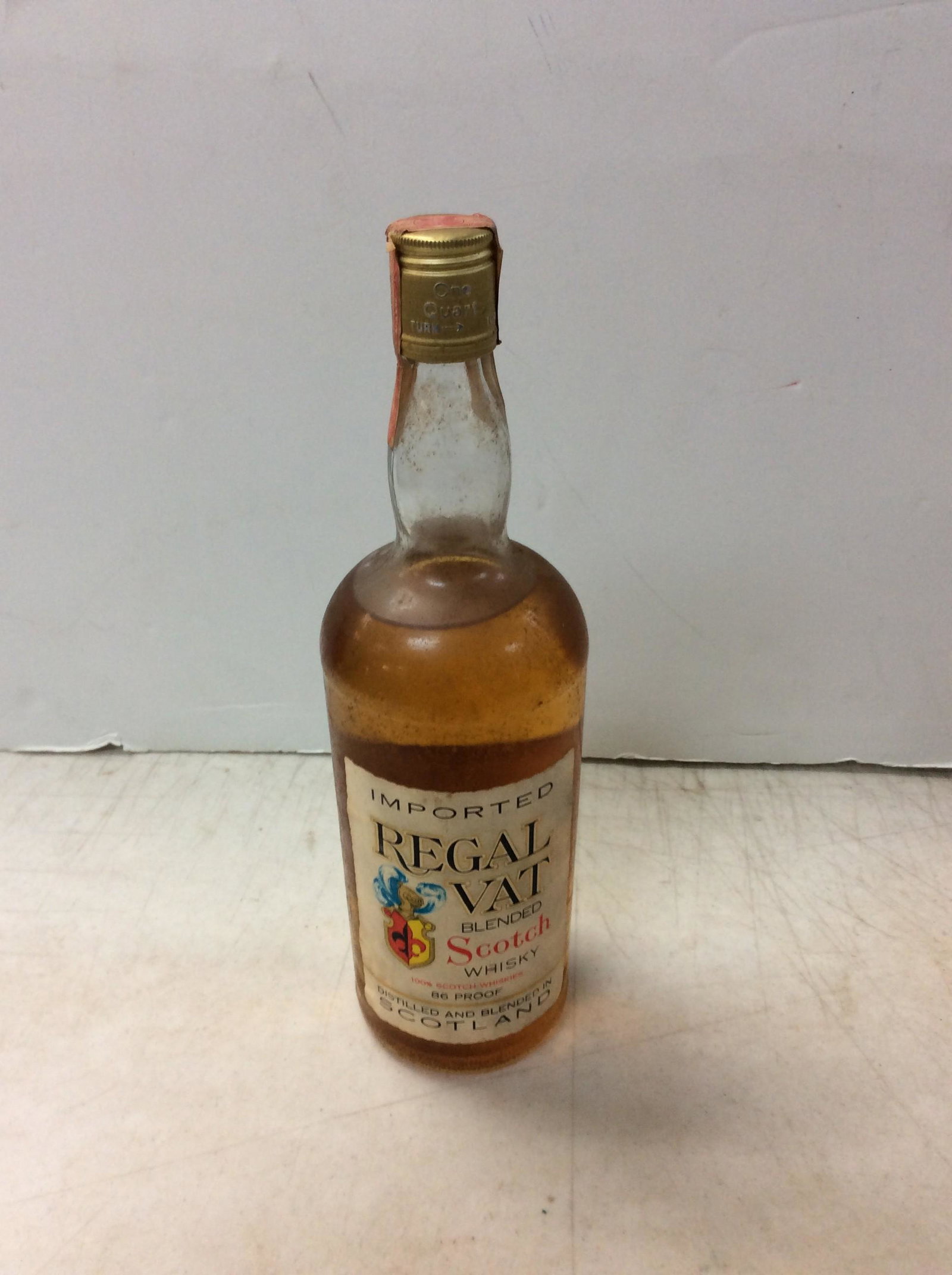 Imported regal vat one quart blended scotch whiskey 86 proof: Imported regal vat one quart blended scotch whiskey 86 proof
