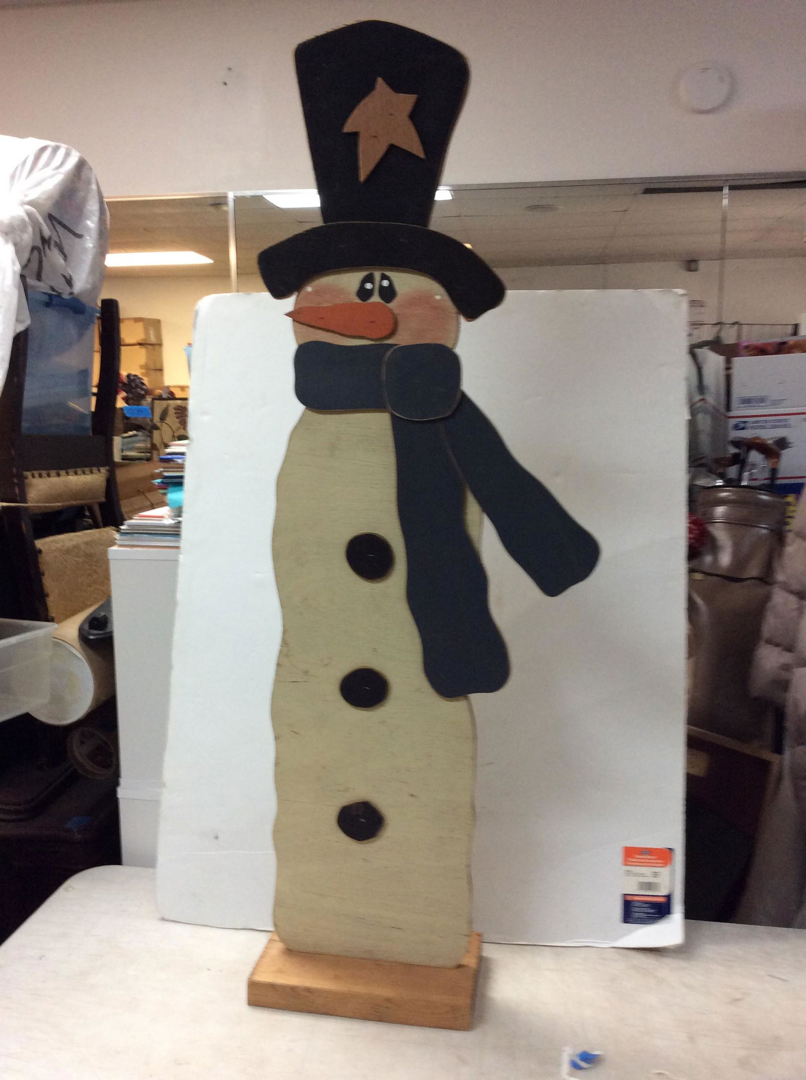 Snowman stand up decoration about 4ft.2in.tall: Snowman stand up decoration about 4ft.2in.tall