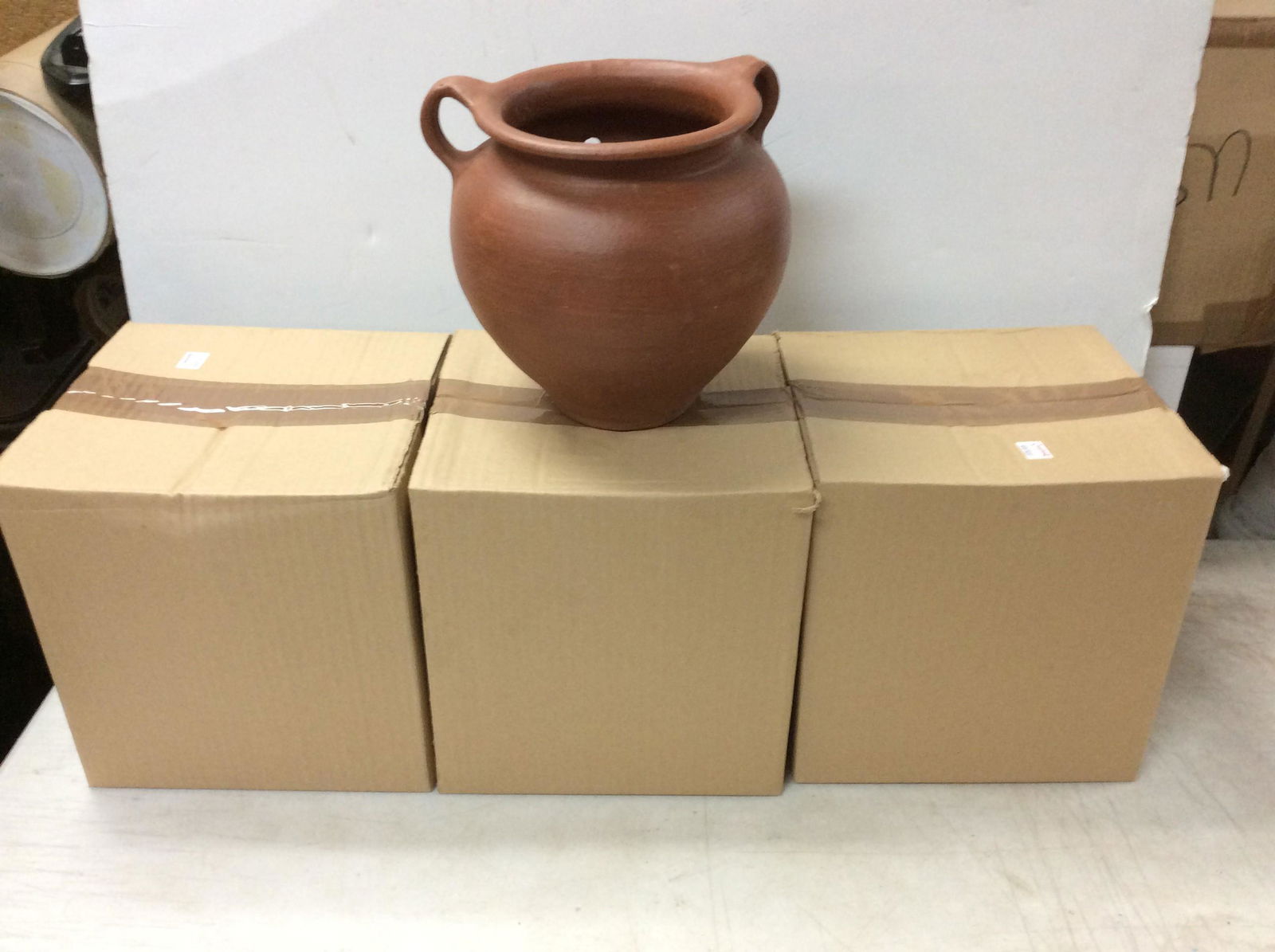 4 clay wall mounting pots decor about 8in.tall and 8in.wide (1 of 1)