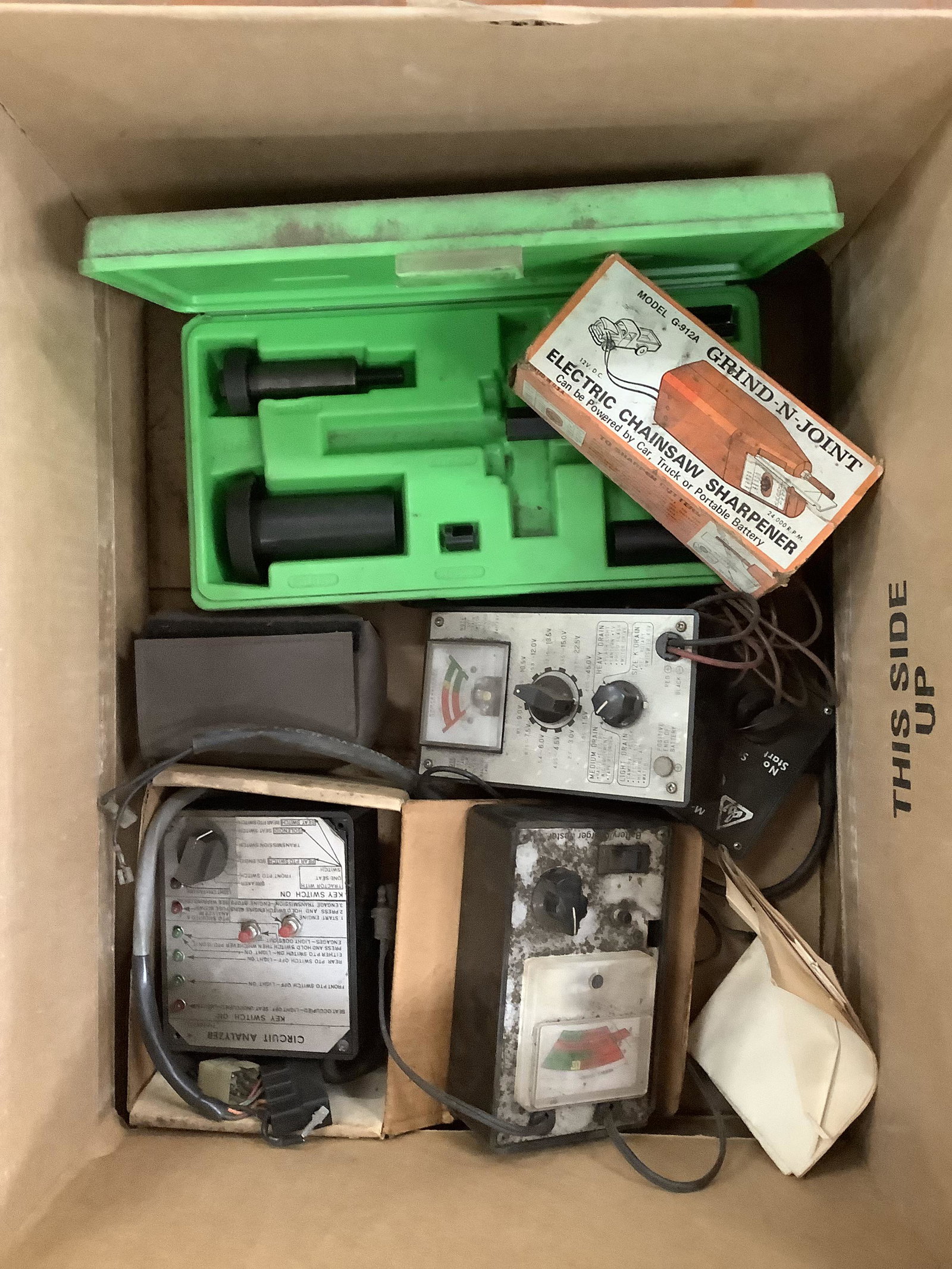 Lot of grinder and joint electric chainsaw sharpener, circuit analyzer, battery testers, and more (1 of 1)