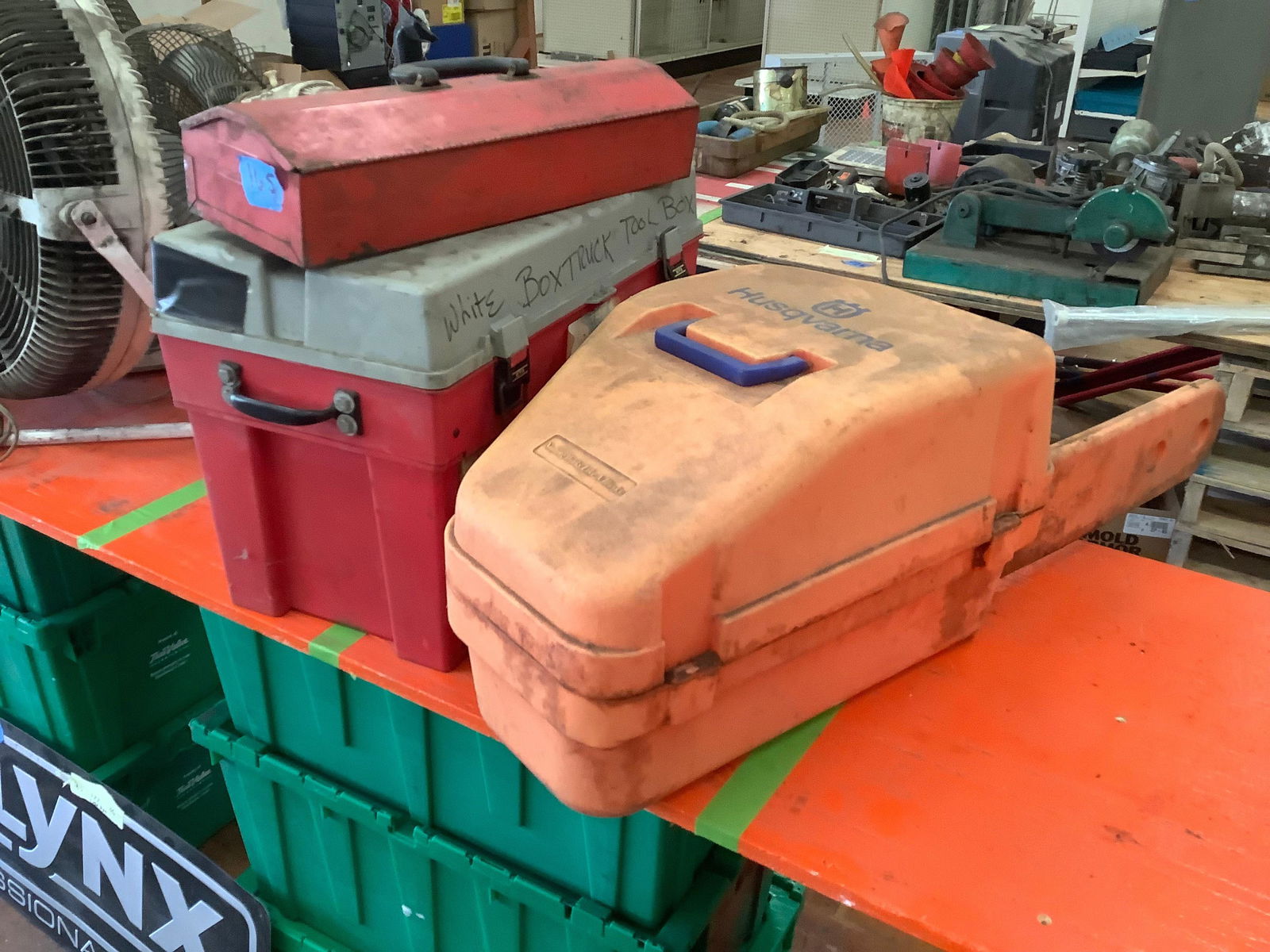 Lot Of Tool Boxes No Contents And Husqvarna Chainsaw Case Auction