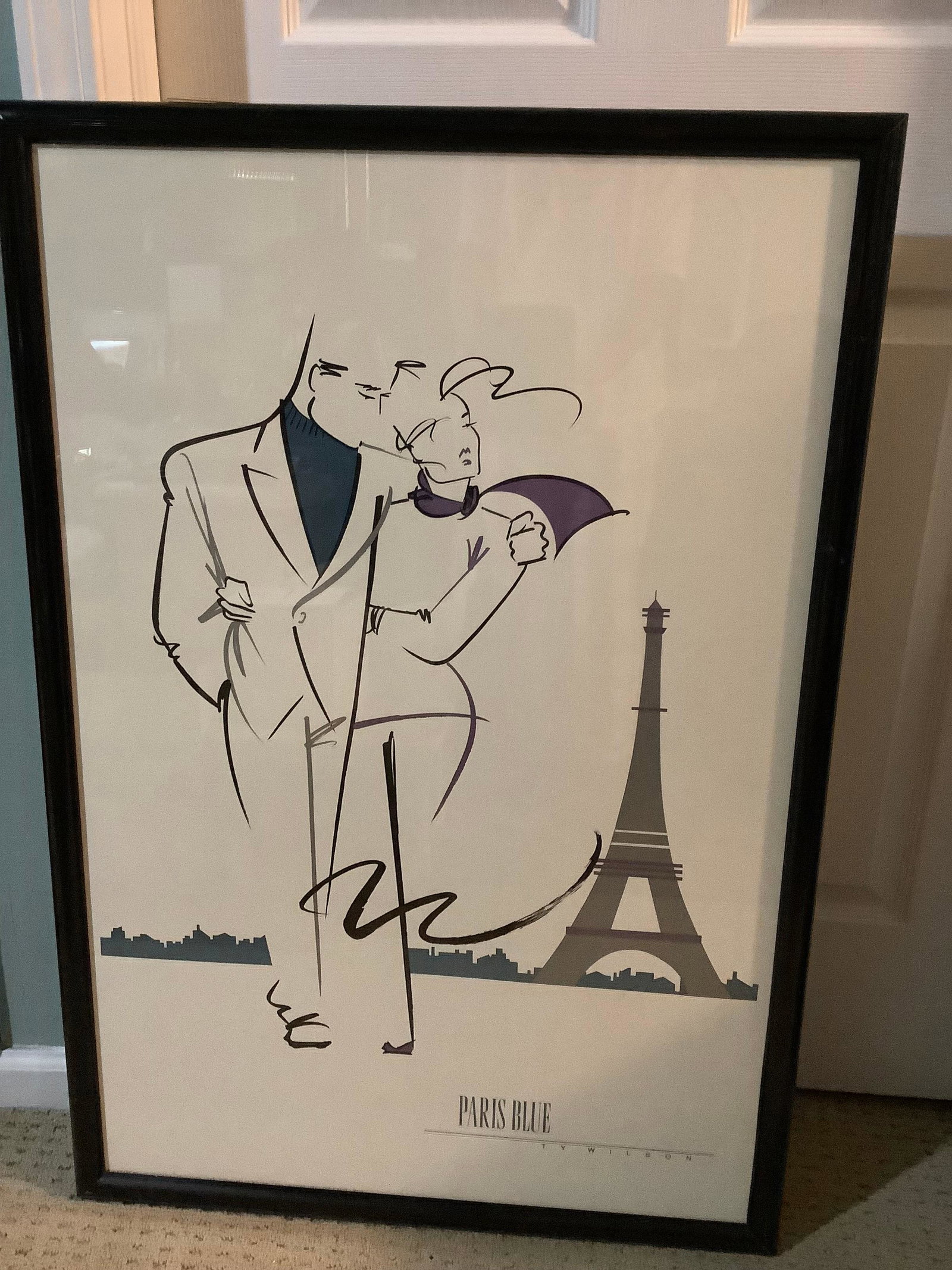 Framed Ty Wilson "Paris Blue" Poster 26x37 (1 of 1)