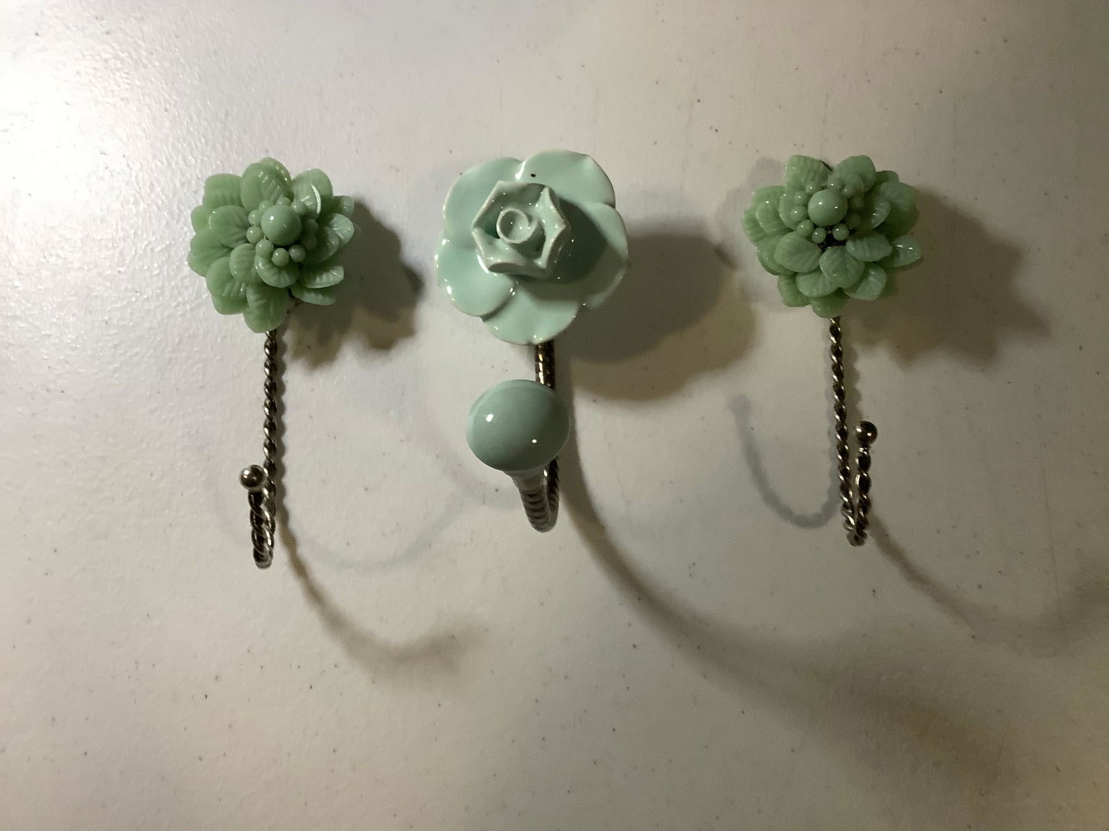 Lot of 3 Porcelain/Glass Flower Wall Hangings Made in India (1 of 1)