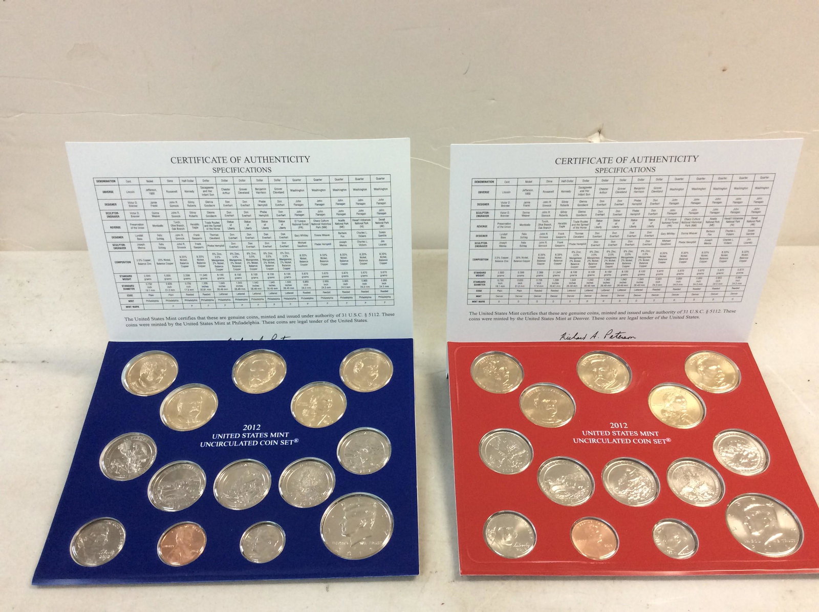 Lot of 2012 (P & D) United States Mint Uncirculated Coin Sets (1 of 1)
