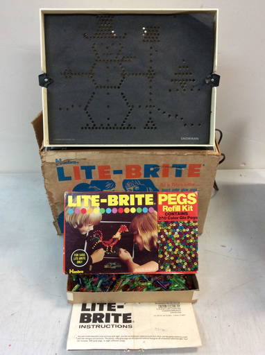 Vintage Lite Brite Game With Box And Extra Pegs