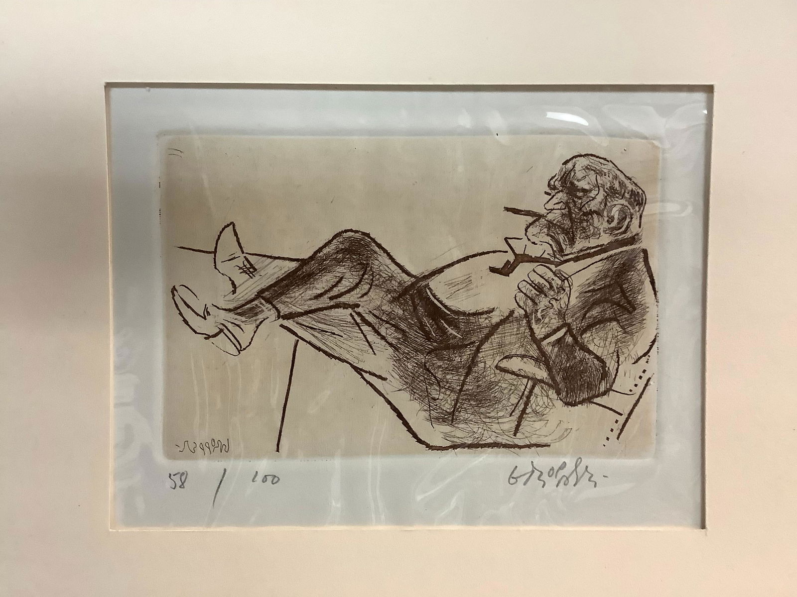1900's WILLIAM GROPPER original pencil etching 58/150 10in x 13.5in (1 of 1)