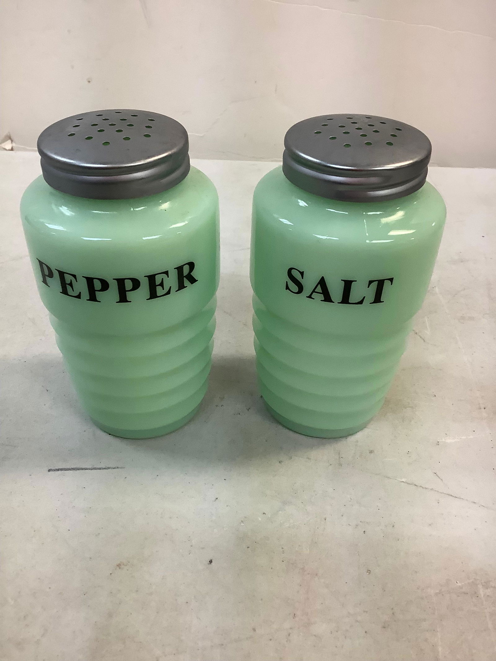 Lot of 2 Jadeite Salt & Pepper Shakers (1 of 1)