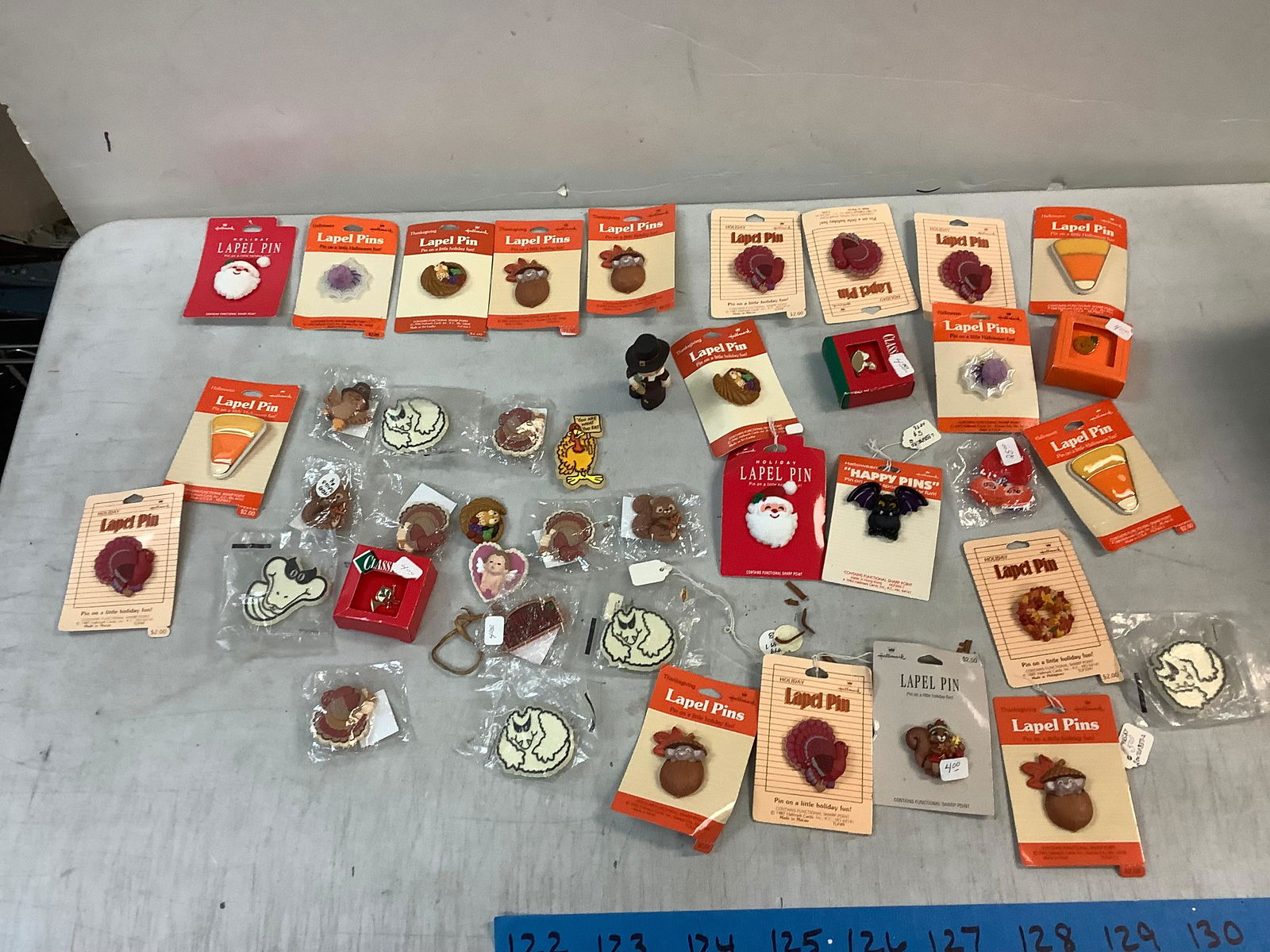 Lot of Early 80's Hallmark New Old Stock Lapel Pins (Halloween, Christmas and Thanksgiving) (1 of 1)