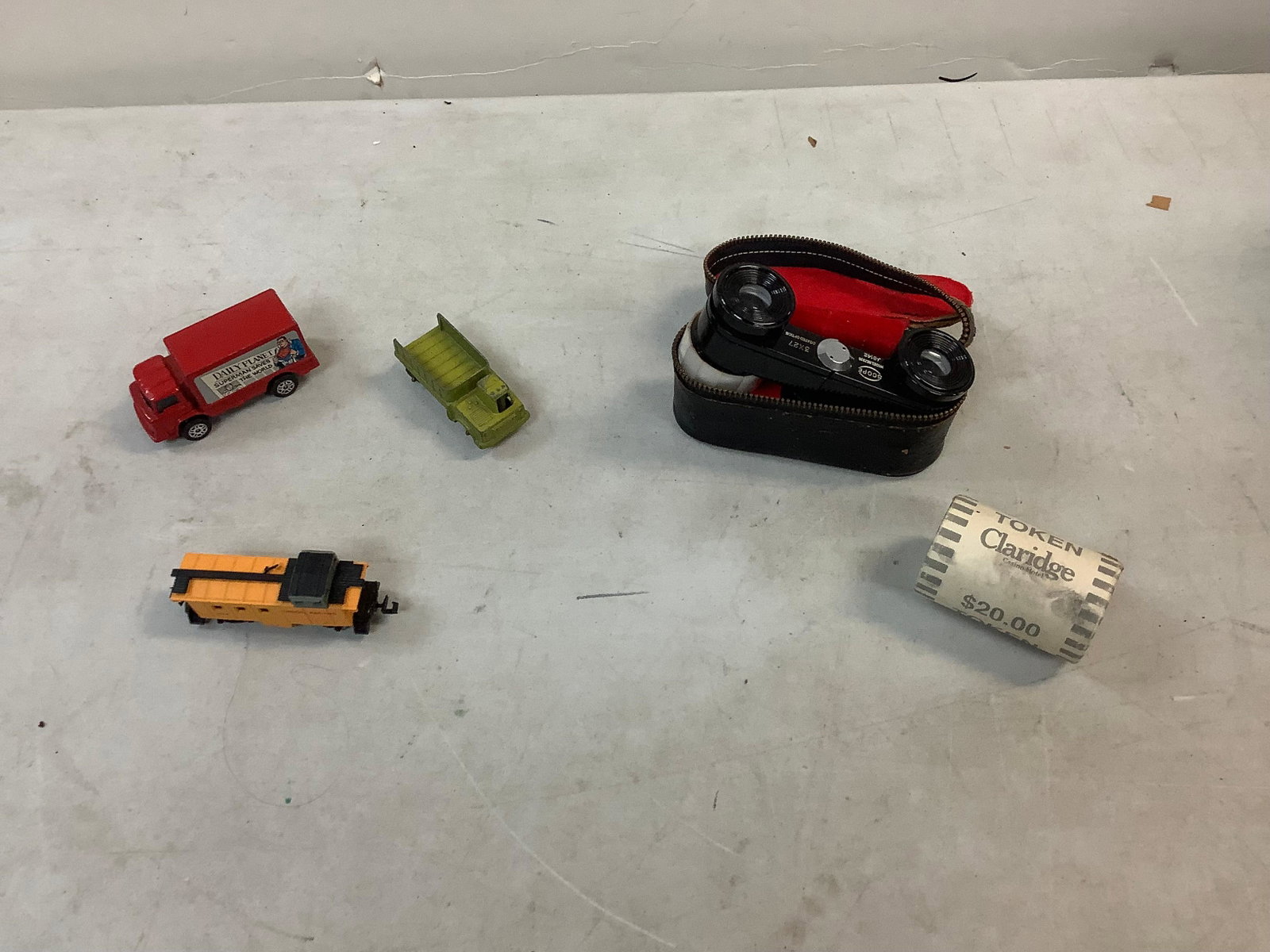 Lot of 20 Dollar Claridge Atlantic City Tokens, Scope Binoculars and Vintage Cars: Lot of 20 Dollar Claridge Atlantic City Tokens, Scope Binoculars and Vintage Cars