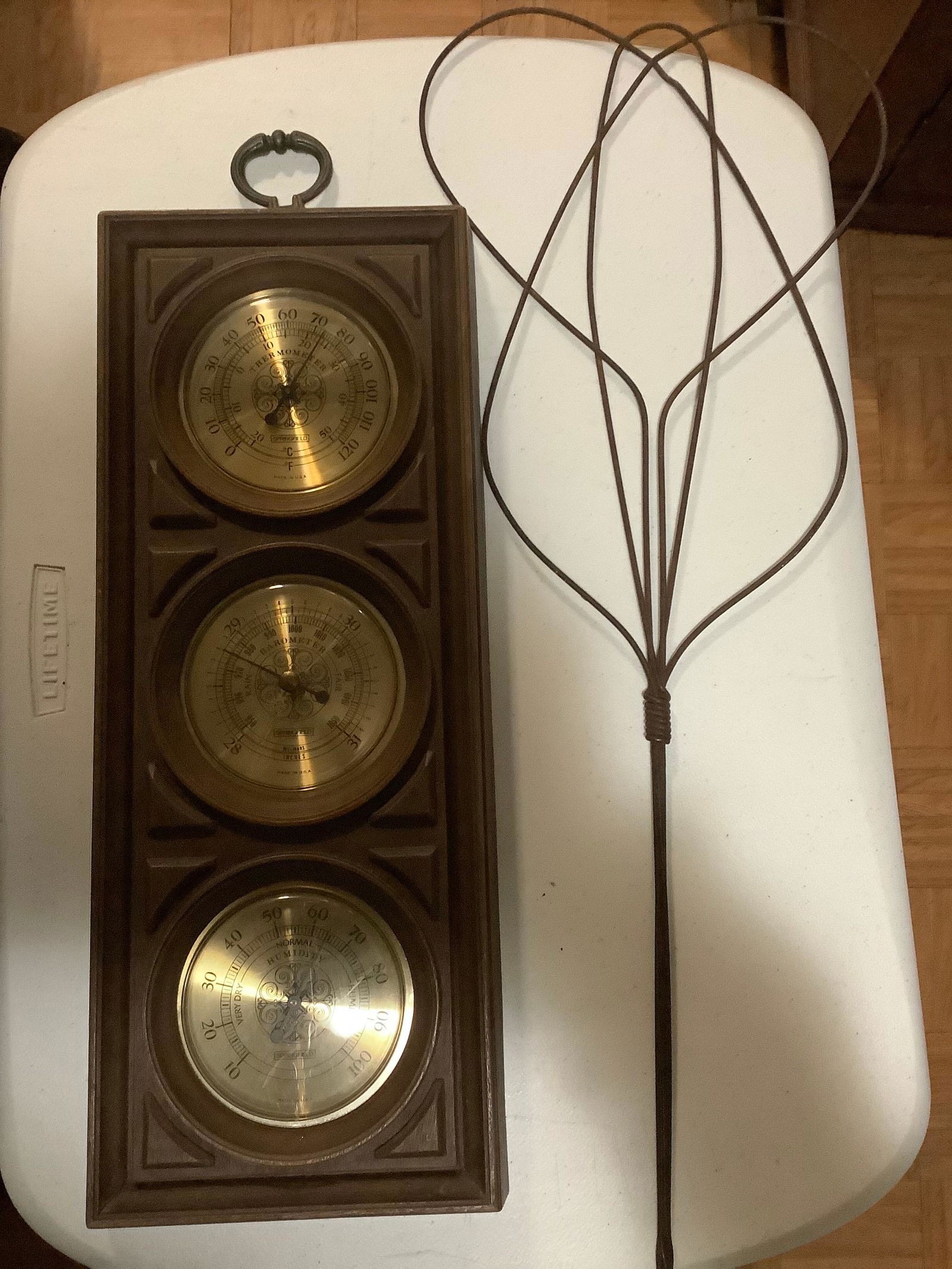 Vintage Springfield Barometer & Vintage Carpet Beater (1 of 1)